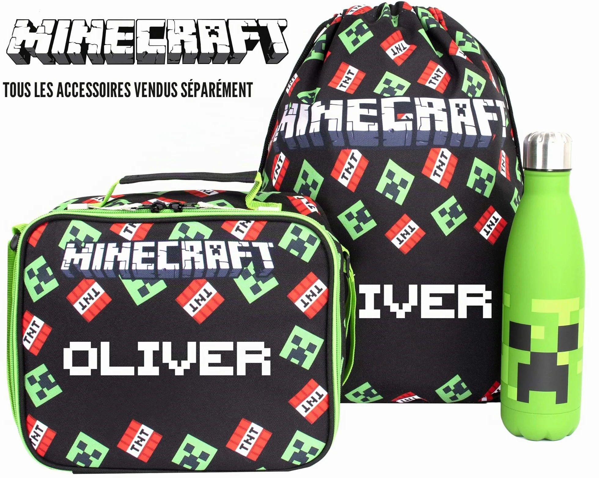 Minecraft Sac à Déjeuner Isotherme Enfants Double Compartiment Portatif Fringoo