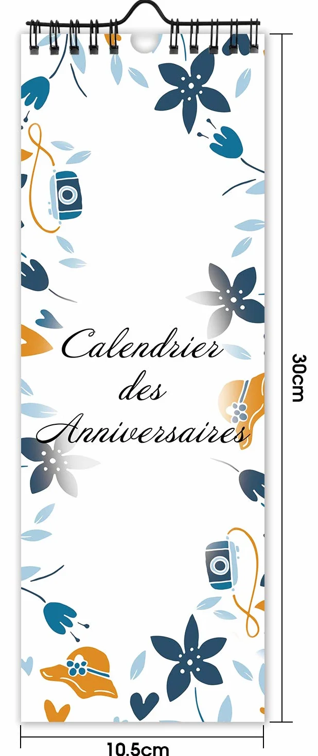Calendrier Perpetuel Anniversaire Mural Francais Bleu