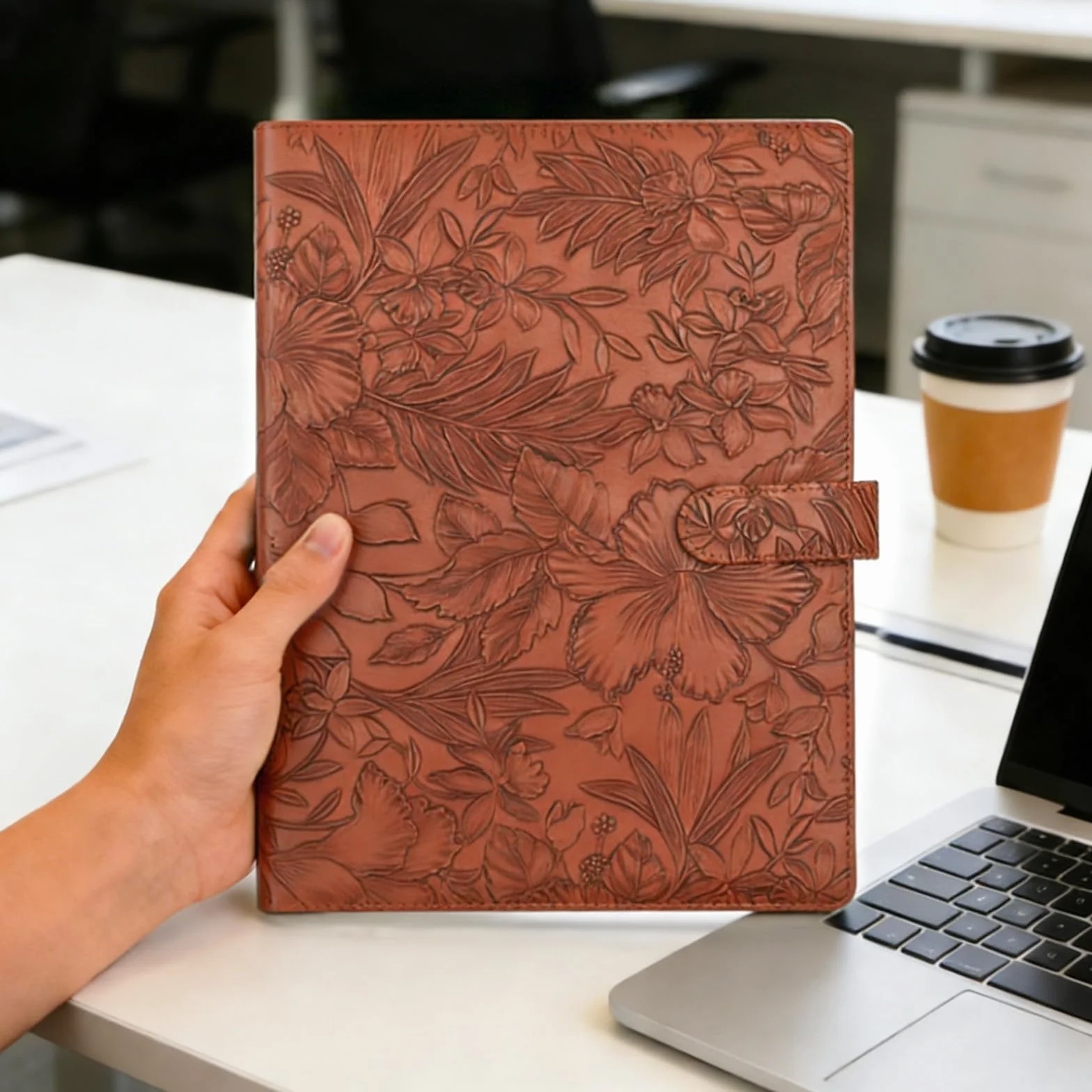 VANRA Porte-documents Padfolio Faux Cuir avec Bloc-Notes Organiseur Documents Taille Lettre