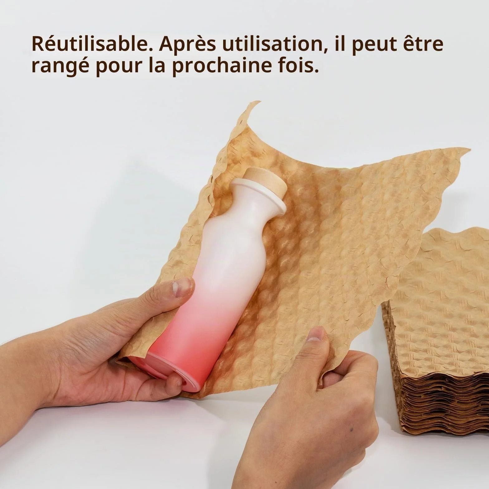 Papier bulle écologique 50 feuilles 19 x 29 cm emballage de rembourrage déménagement expédition