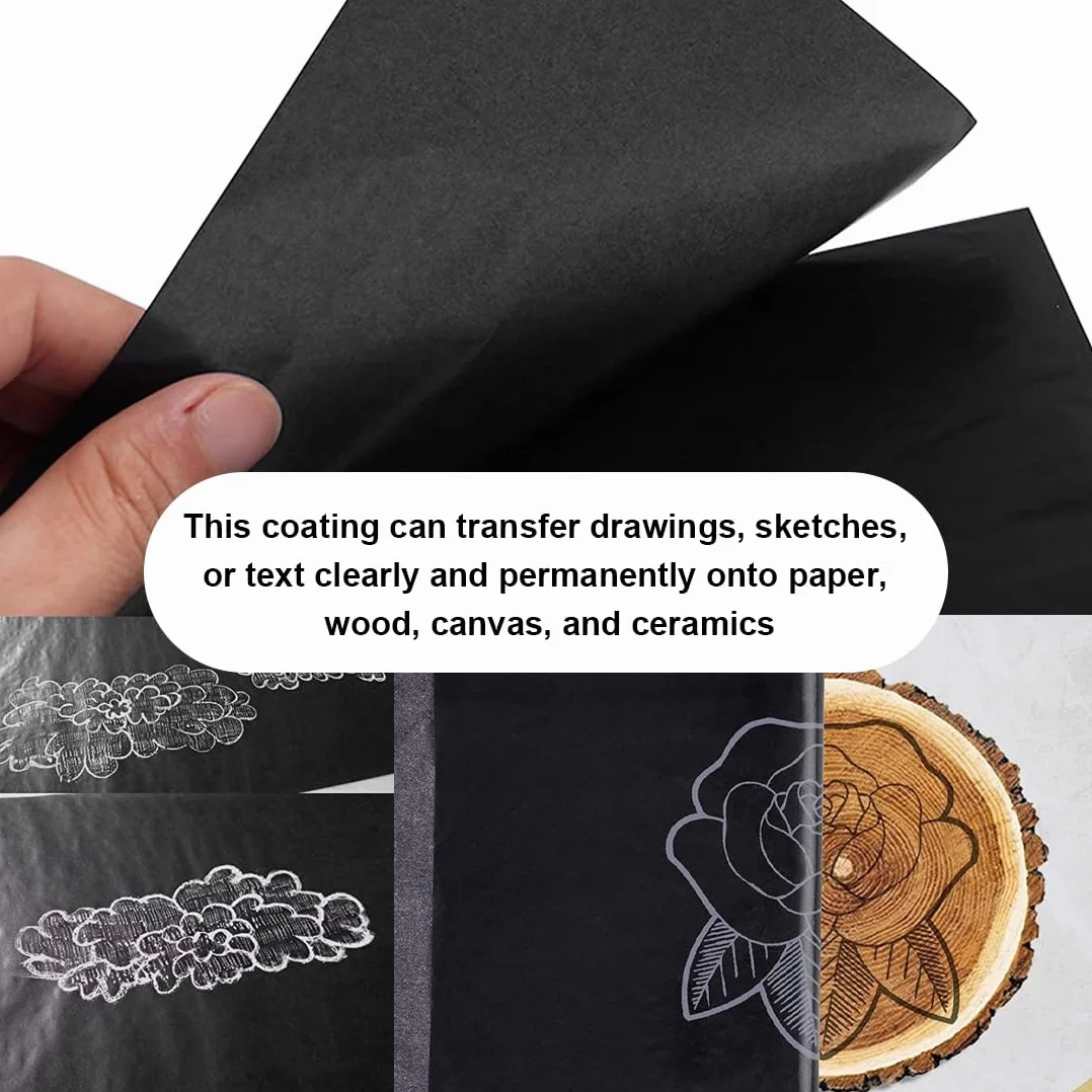 YAYNO Lot de 50 feuilles Papier Transfert Carbone A4 pour Bois Toile Surfaces Artistiques