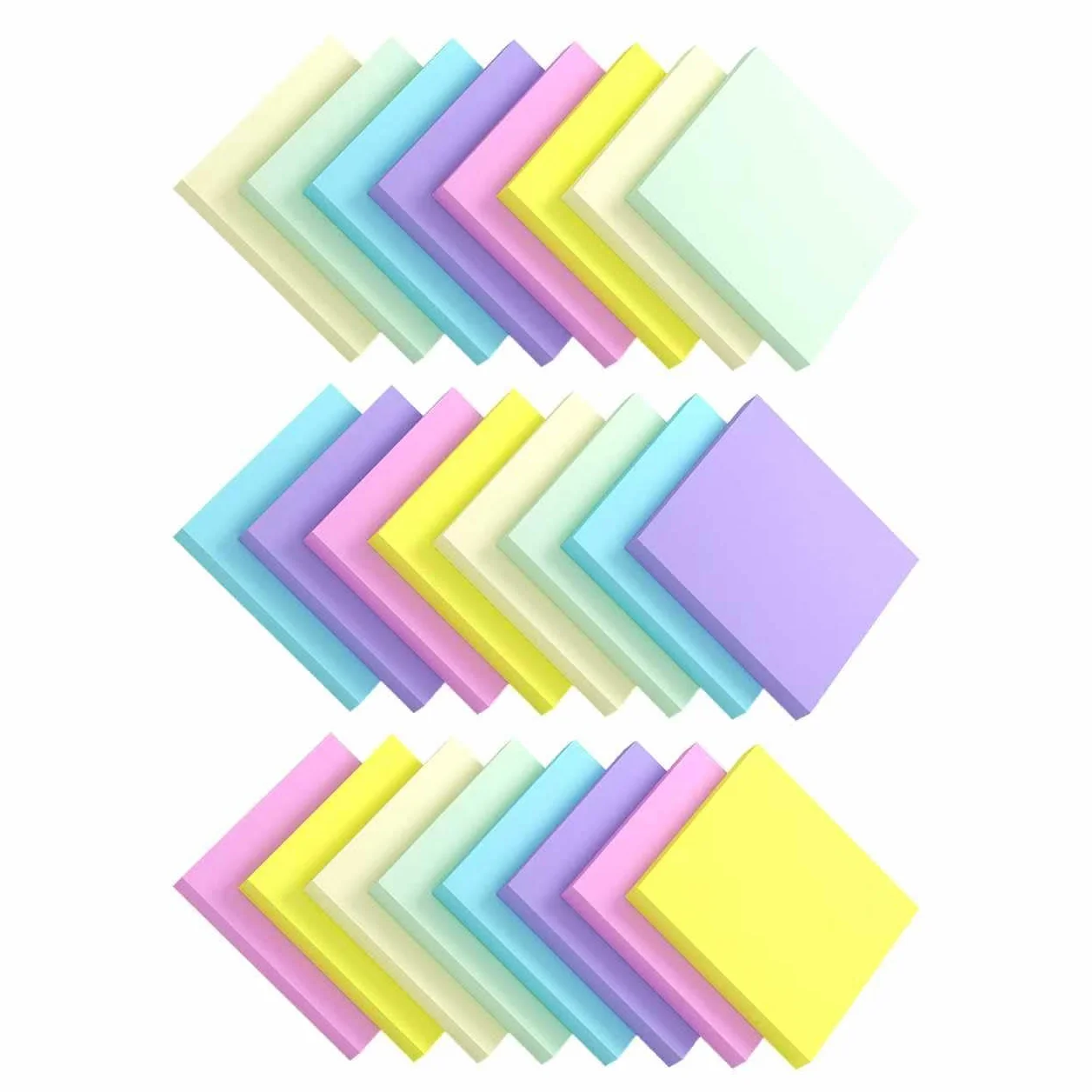 Notes adhésives 7,6 x 7,6 cm 24 blocs couleurs pastel