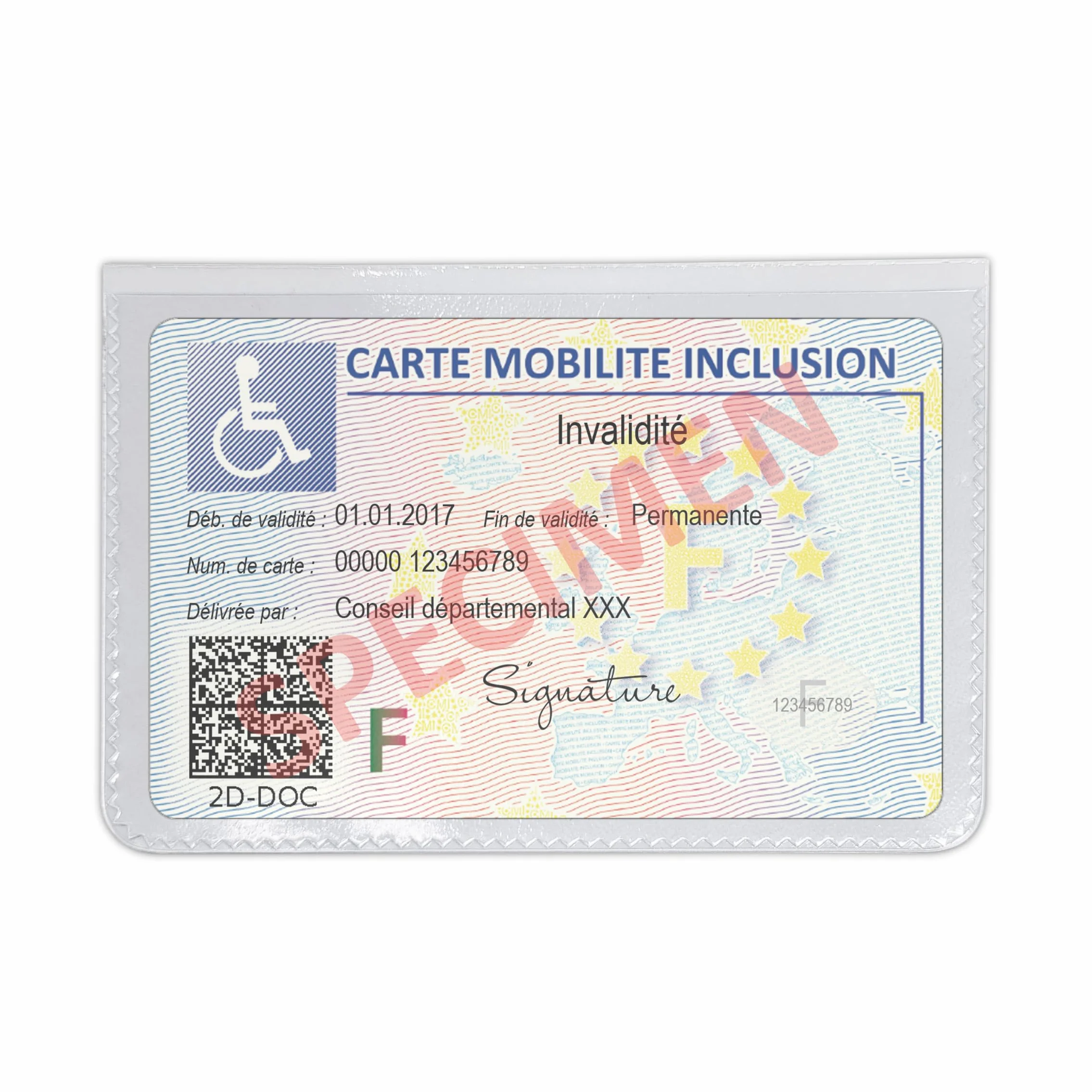 Pochette Porte-Cartes Autocollantes Transparentes pour VTC et Mobilité Inclusion Fabriqué en France