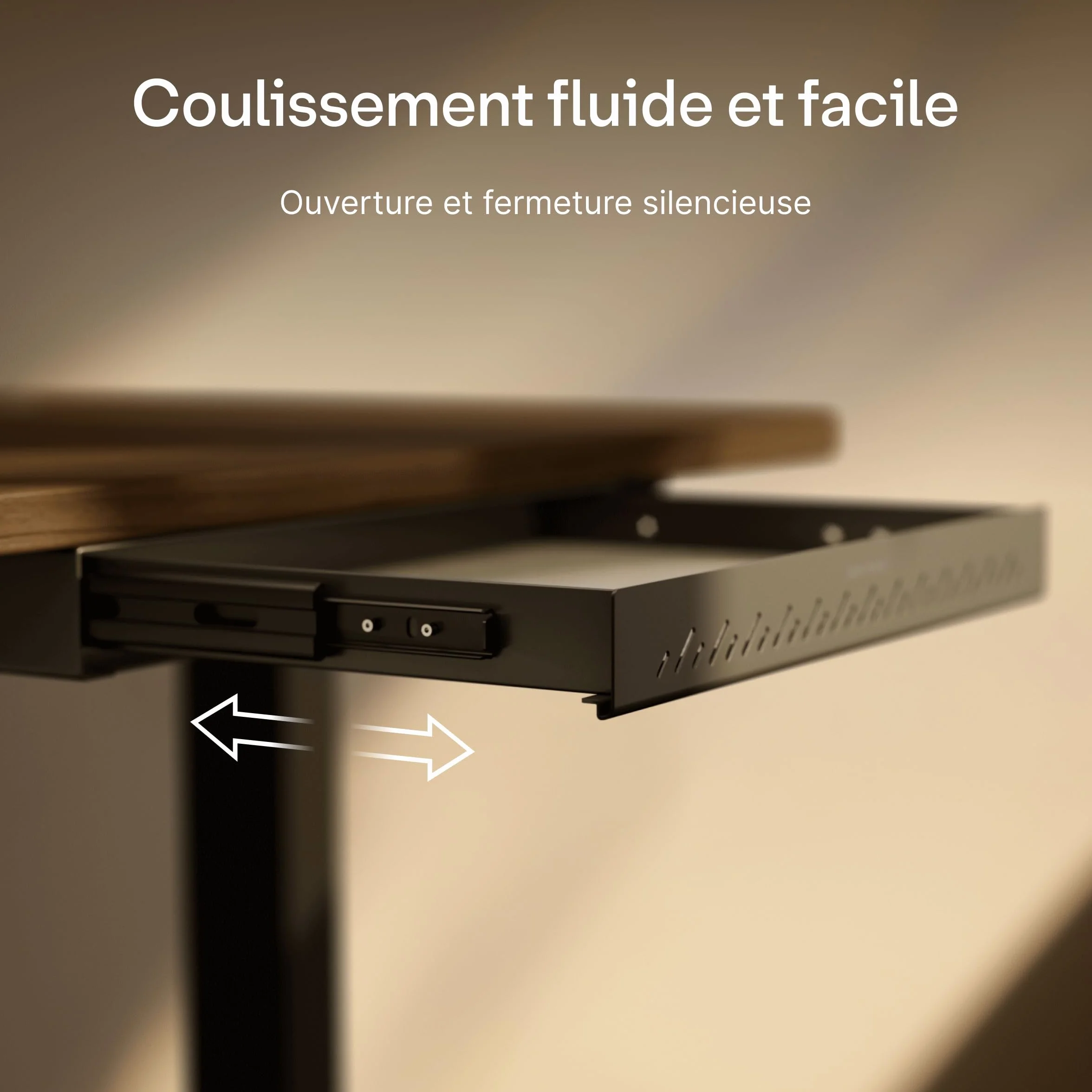 Desktronic Caisson de rangement sous bureau Tiroir en métal Noir