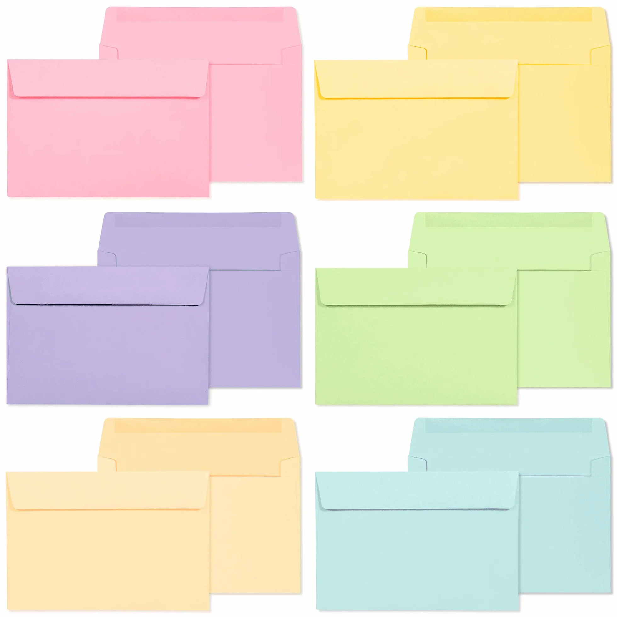 Enveloppes C6 48 Pièces 114 x 162 mm Pastel pour Faire-Part Mariages Anniversaires