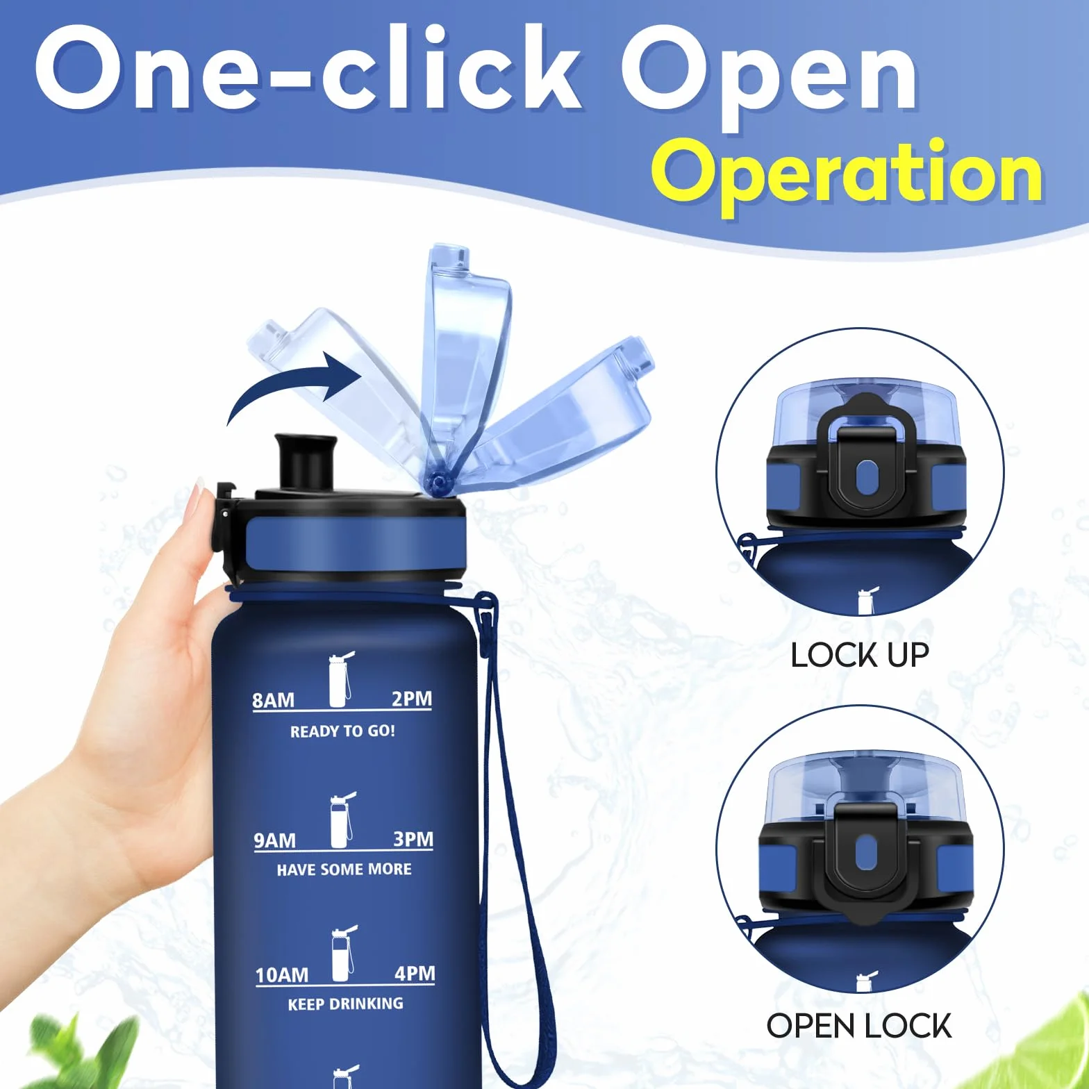 KollyKolla Gourde Enfant 500ml avec Filtre sans BPA, Bouteille d'eau Étanche Sport avec Marqueur de Temps