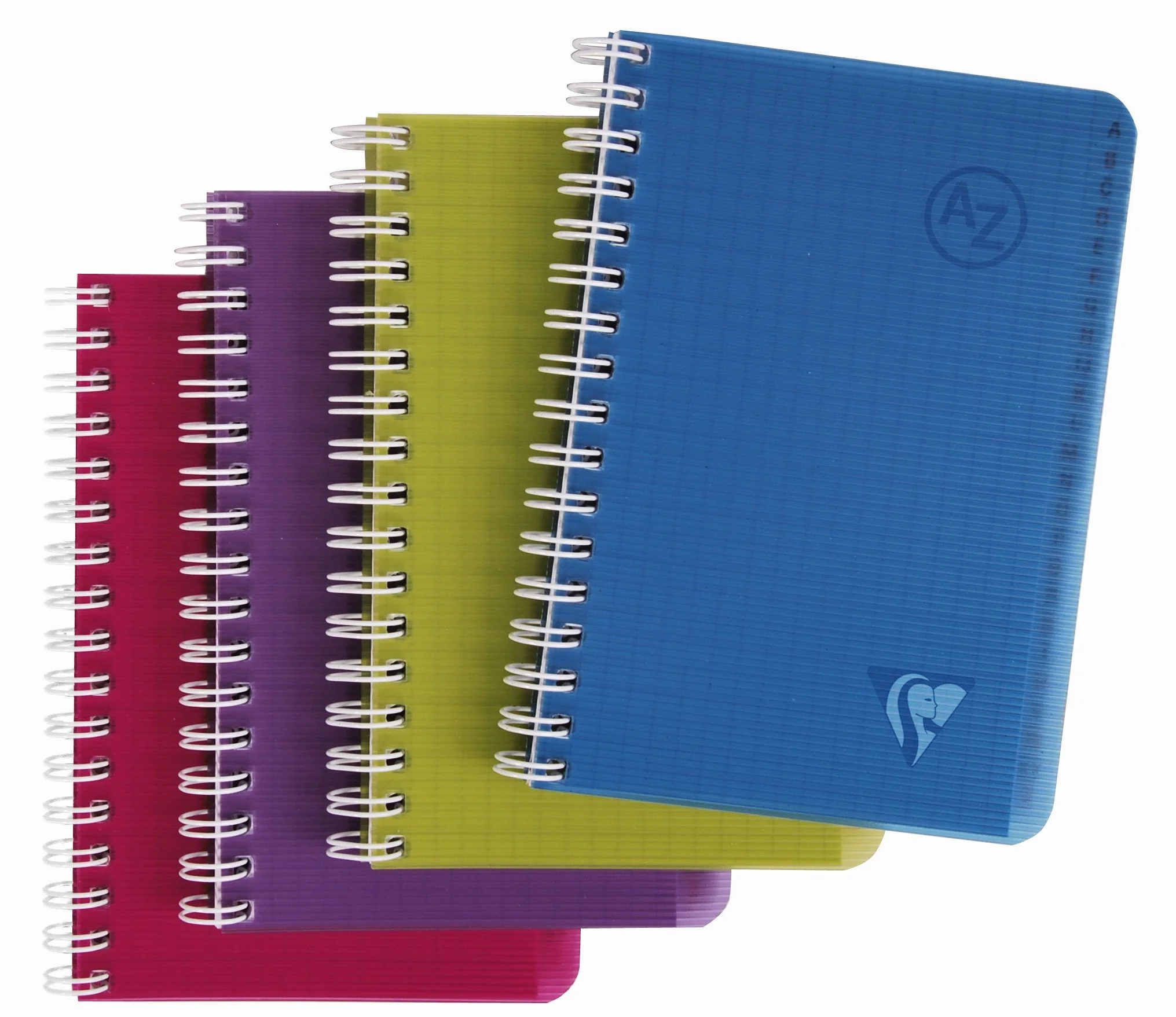 Clairefontaine Linicolor Répertoire à Spirale 9x14 cm 100 Pages Petits Carreaux Papier Blanc 90 g Couverture Polypro Transparent
