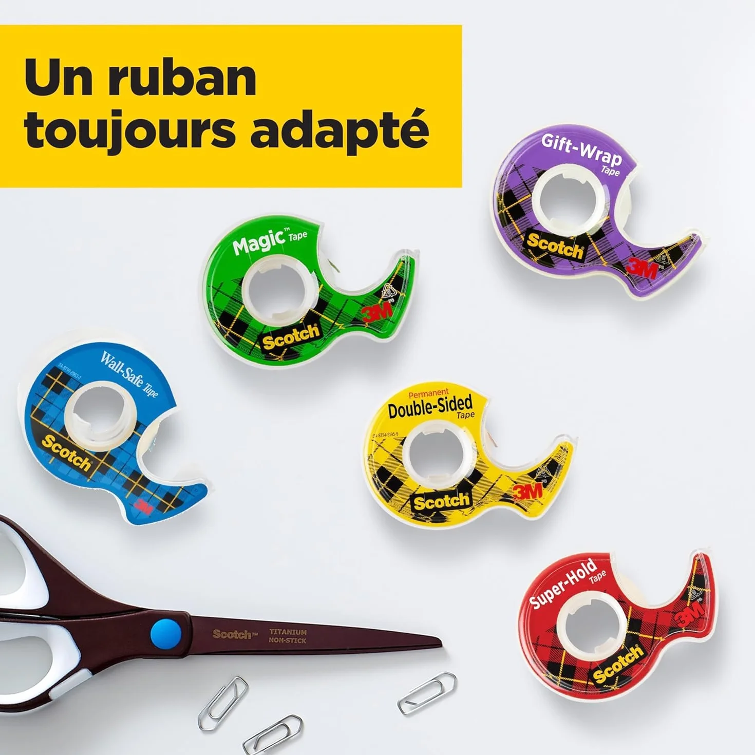 Scotch Magic Tape Ruban Adhésif Transparent Lot de 3 19mm x 7.5m