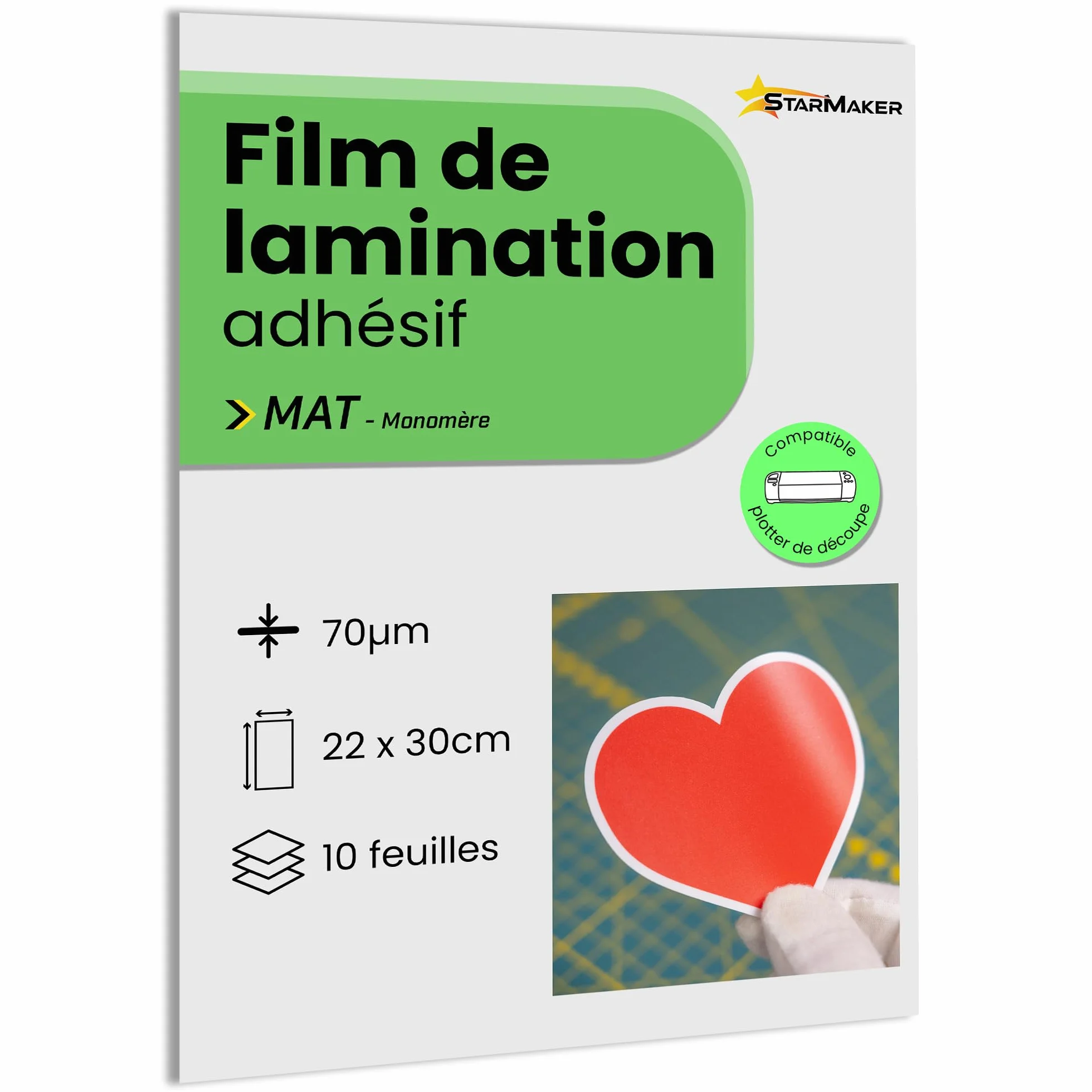Feuilles de plastification A4 MAT 22x31 cm Film lamination à froid auto-adhésif photo autocollants