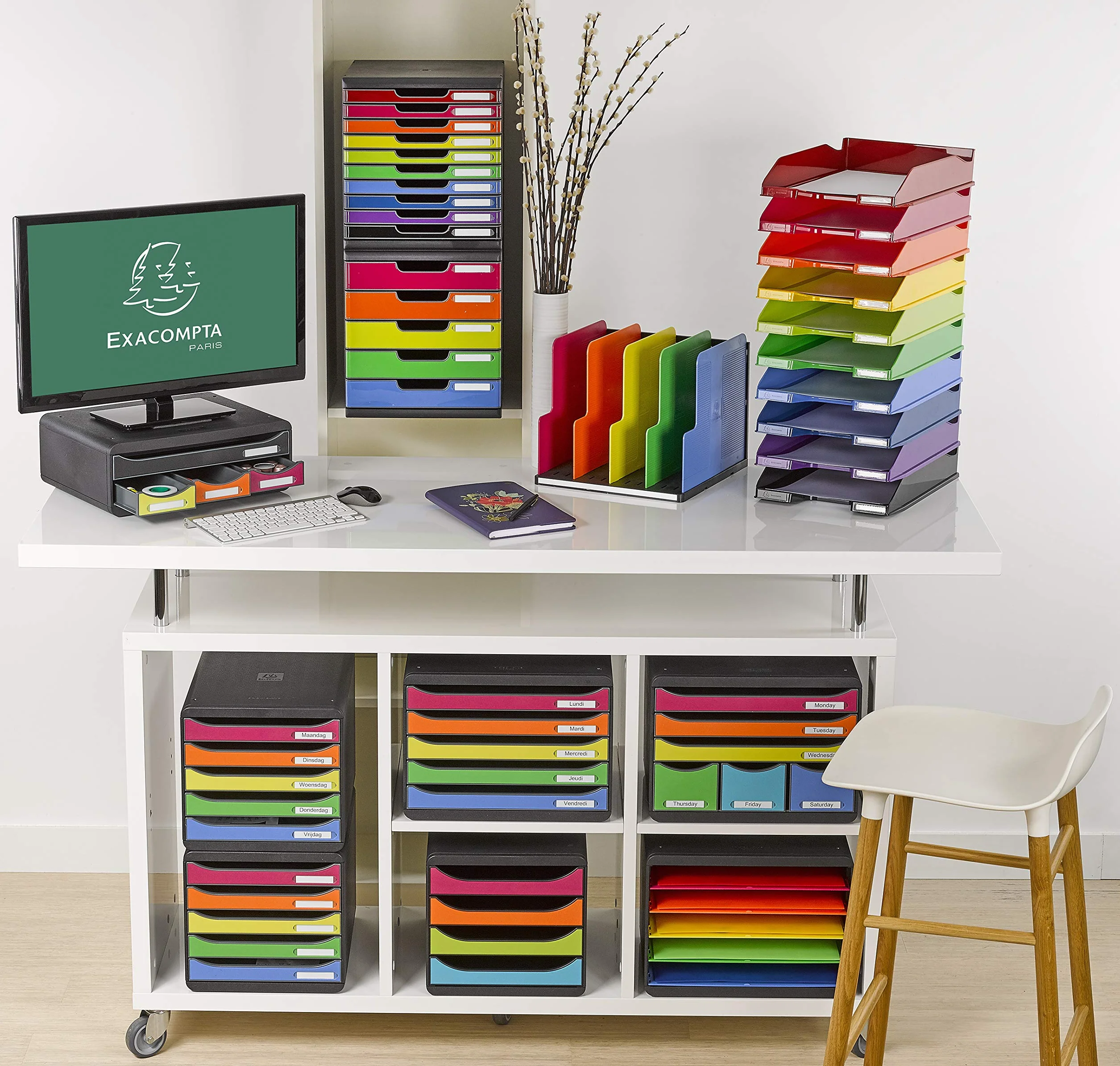 Exacompta Trier Horizon 5 compartiments A4+ Noir arlequin 27x35,5x27,1 cm