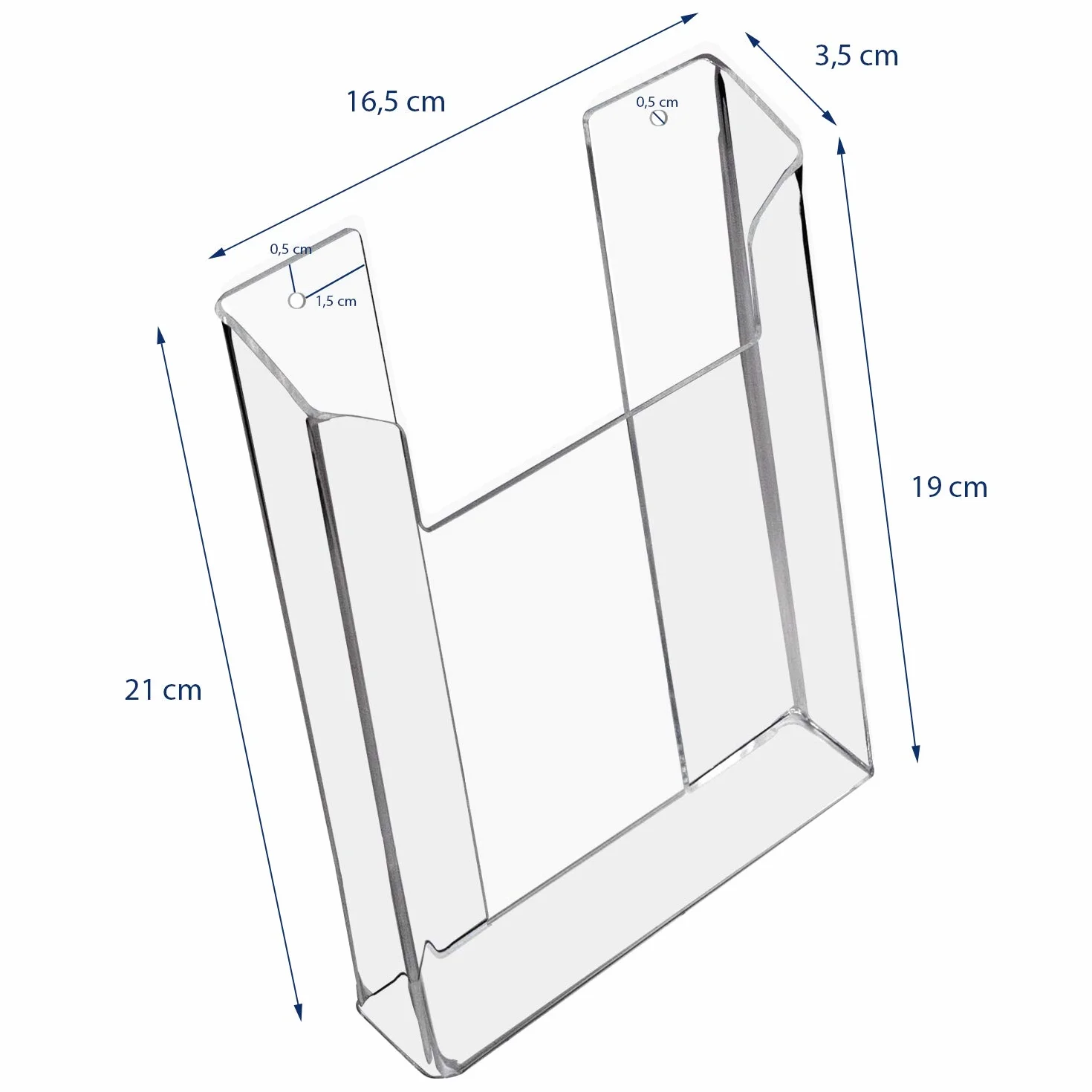 Porte-brochures muraux en acrylique Transparent Format A5 Lot de 10