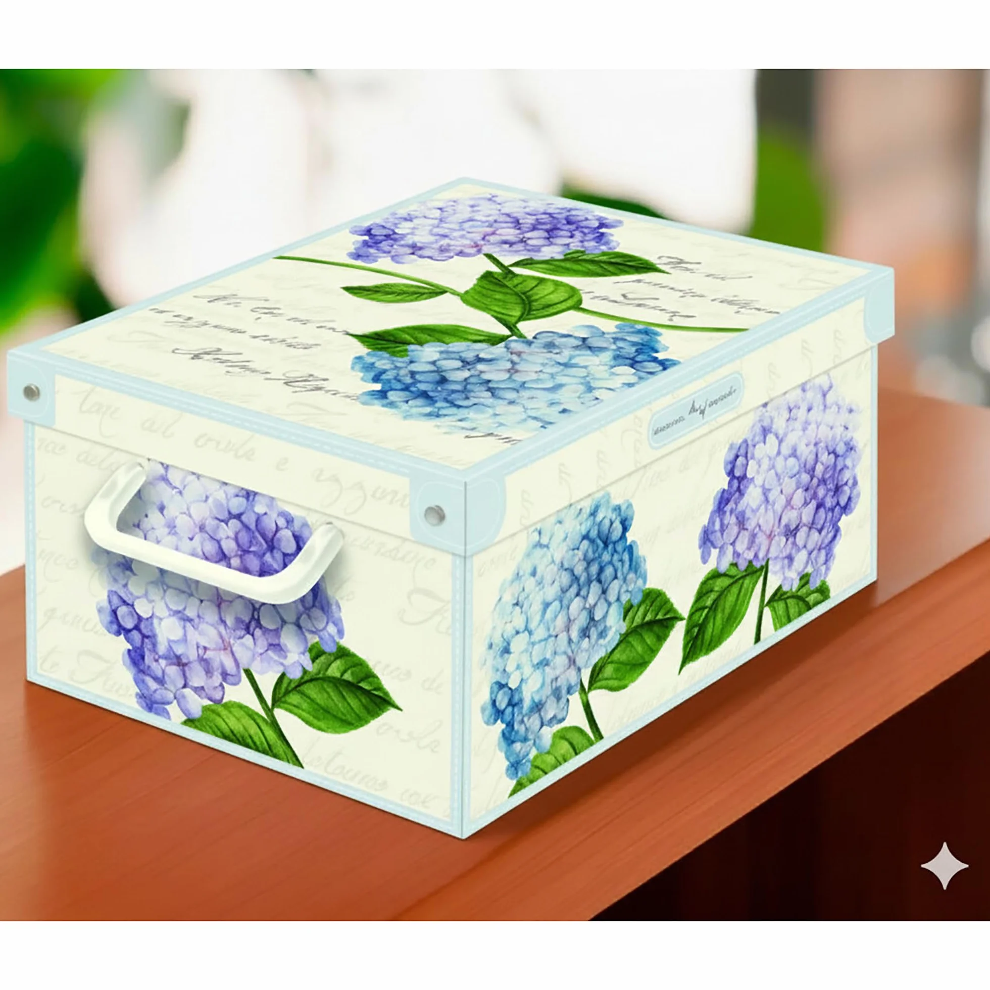 Lavatelli Collection Ortensie Hortensias Boite de Rangement en Carton avec Couvercle, Small