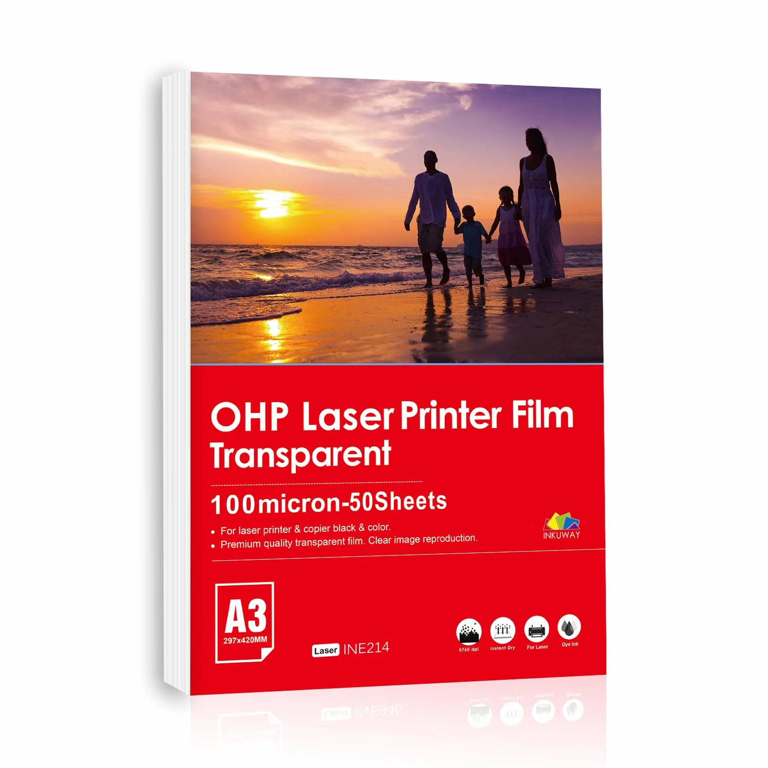 Papier Transparent Imprimable Laser A3 50 Feuilles OHP