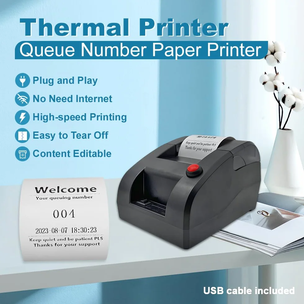 Imprimante thermique ticket 58mm PC modification texte 3 chiffres banque restaurant café