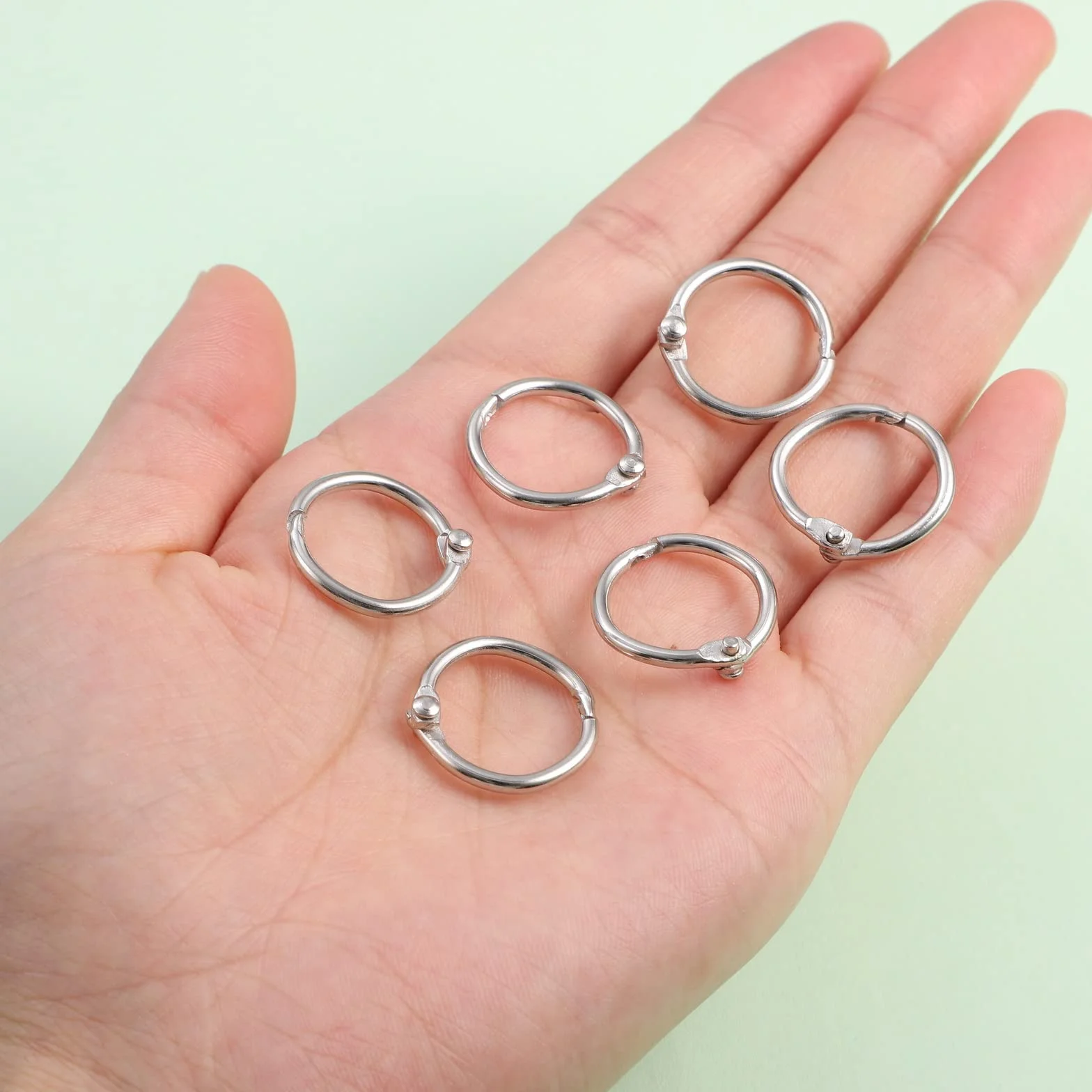 Anneaux de Reliure Metallique 15mm, 120 Pièces pour Scrapbook Album Notebook (Argent)