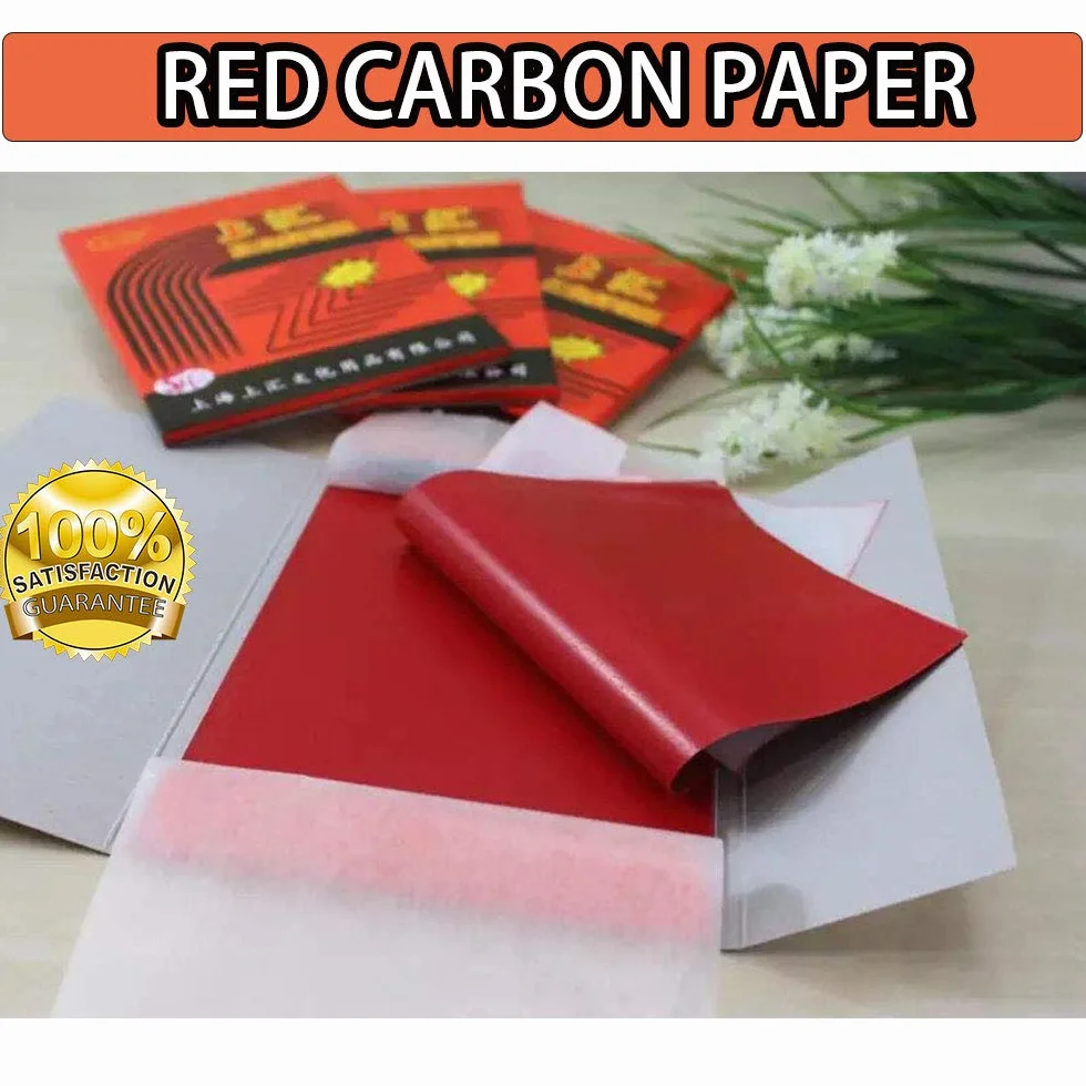 Papier carbone rouge 100 feuilles