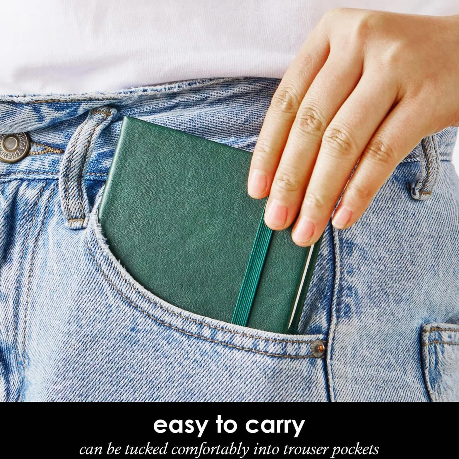Carnet de Notes A7 Cuir avec Stylo, Mini Carnet Voyage Fermeture Élastique