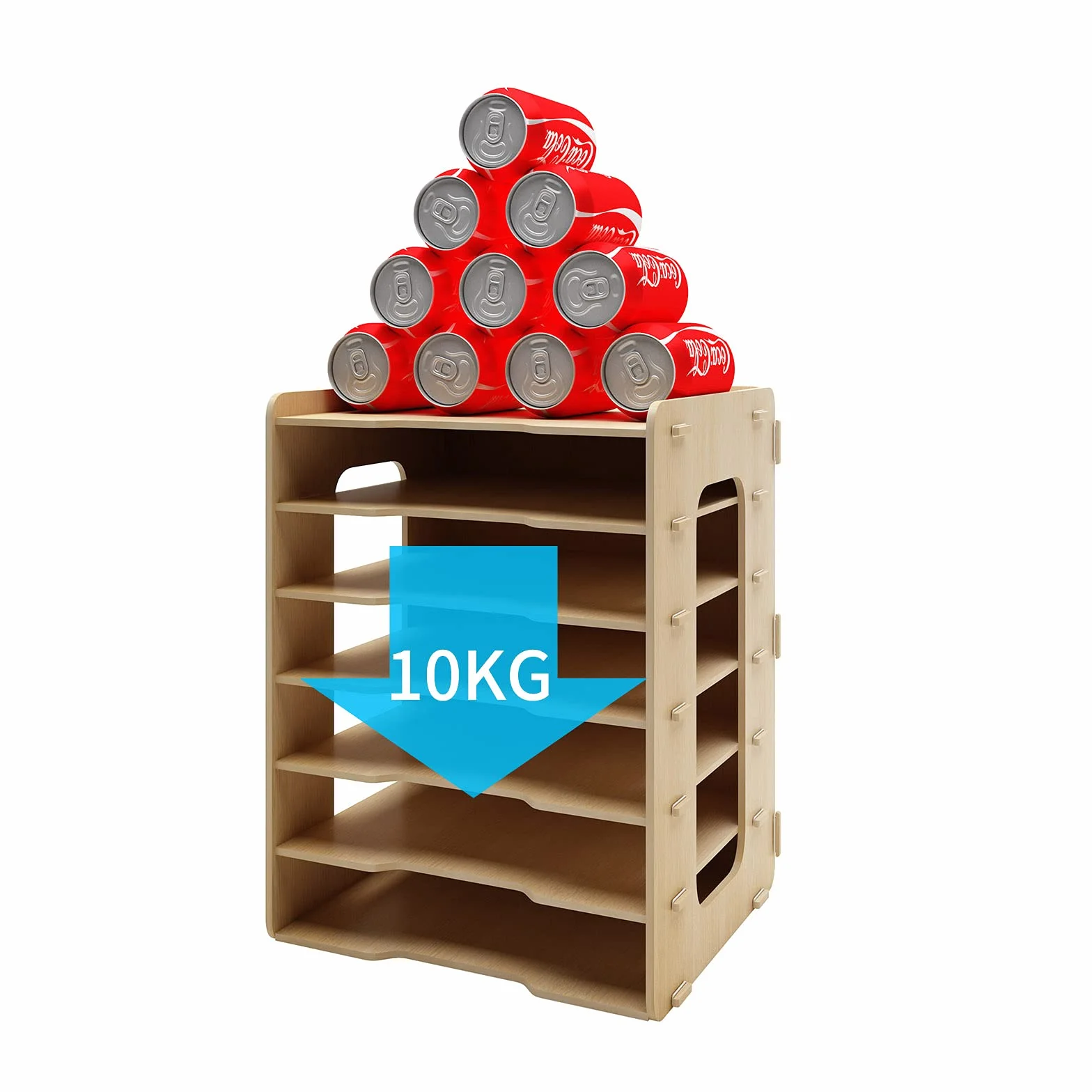PUNCIA Organisateur de Bureau 7 Niveaux Bois Corbeille à Courrier A4 Support de Rangement