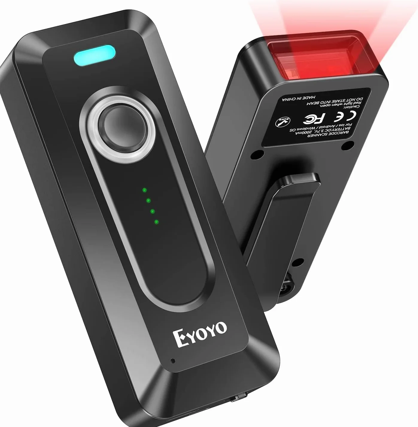 Eyoyo 2D Bluetooth Barcode Scanner, Douchette Lecteur Code Barre sans Fil 1D QR pour iPhone iPad iOS Android PC