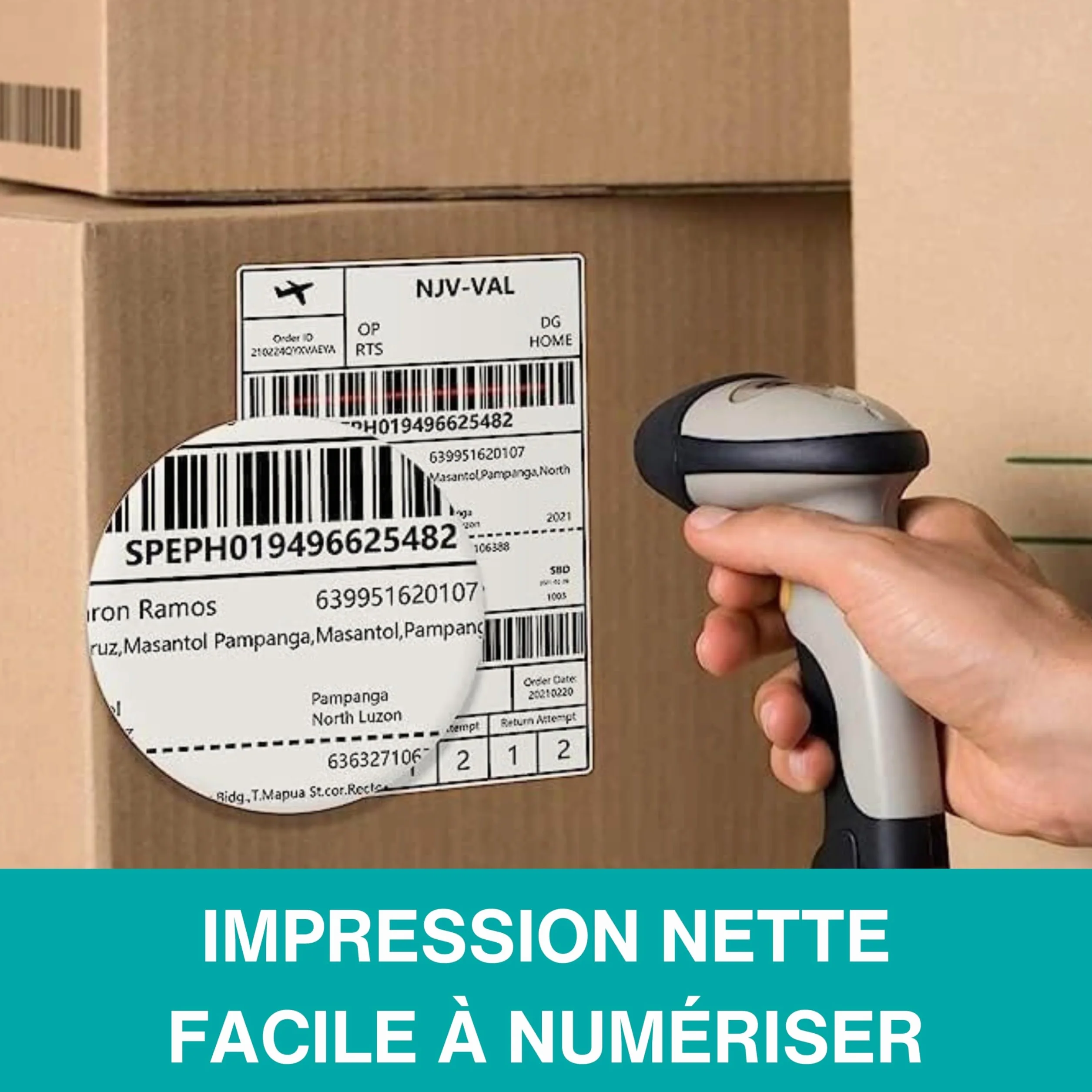 Double Dragon DK-22205 Étiquette en Papier Continu 62mm x 30.48m pour Brother QL QL-500 550 570 650TD 700 710W 720NW 800 810W 820NWB 1050 1060N 1100 1110NWB Noir sur Blanc