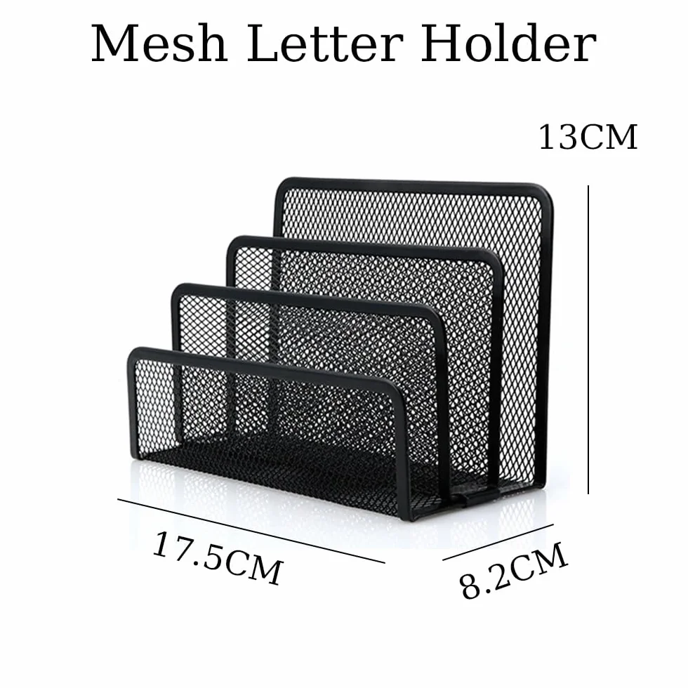 Porte-courrier en maille métallique verticale 3 compartiments