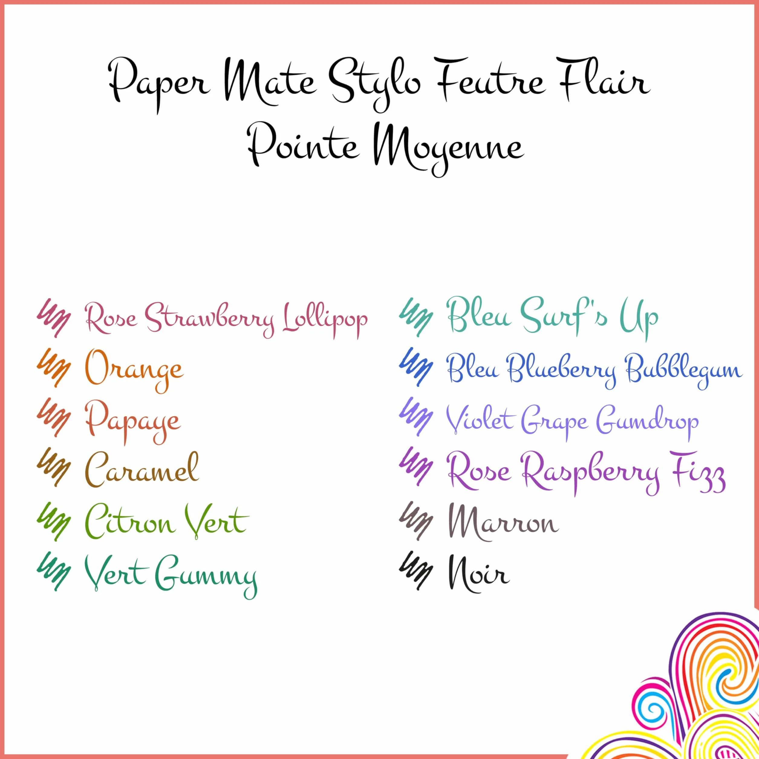 Paper Mate Flair Stylos feutres pointe moyenne 0,7 mm Lot de 12 Couleurs Candy Pop