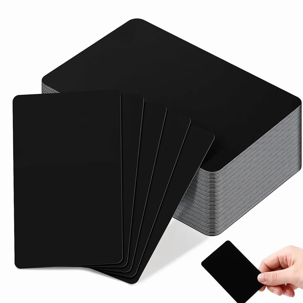 Cartes de Visite en Métal Noir 0,8 mm Aluminium Vierges