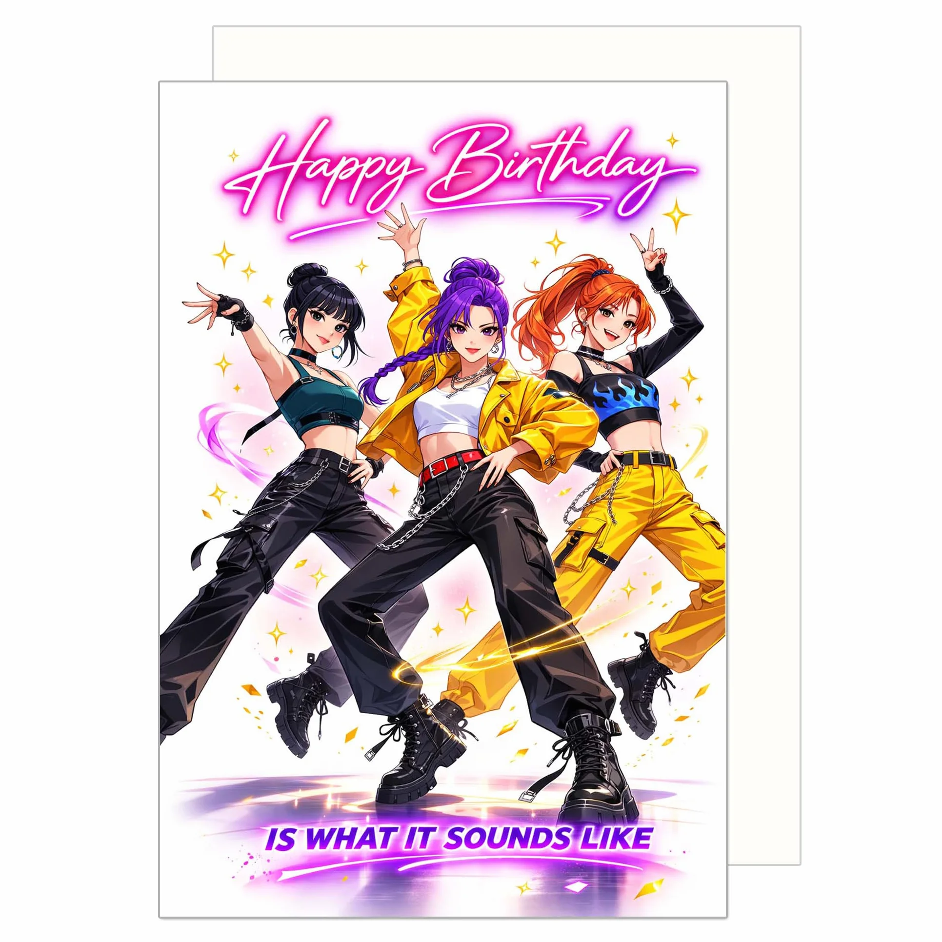 Edition Seidel Premium Carte d'anniversaire K-Pop Fille Cool Gang