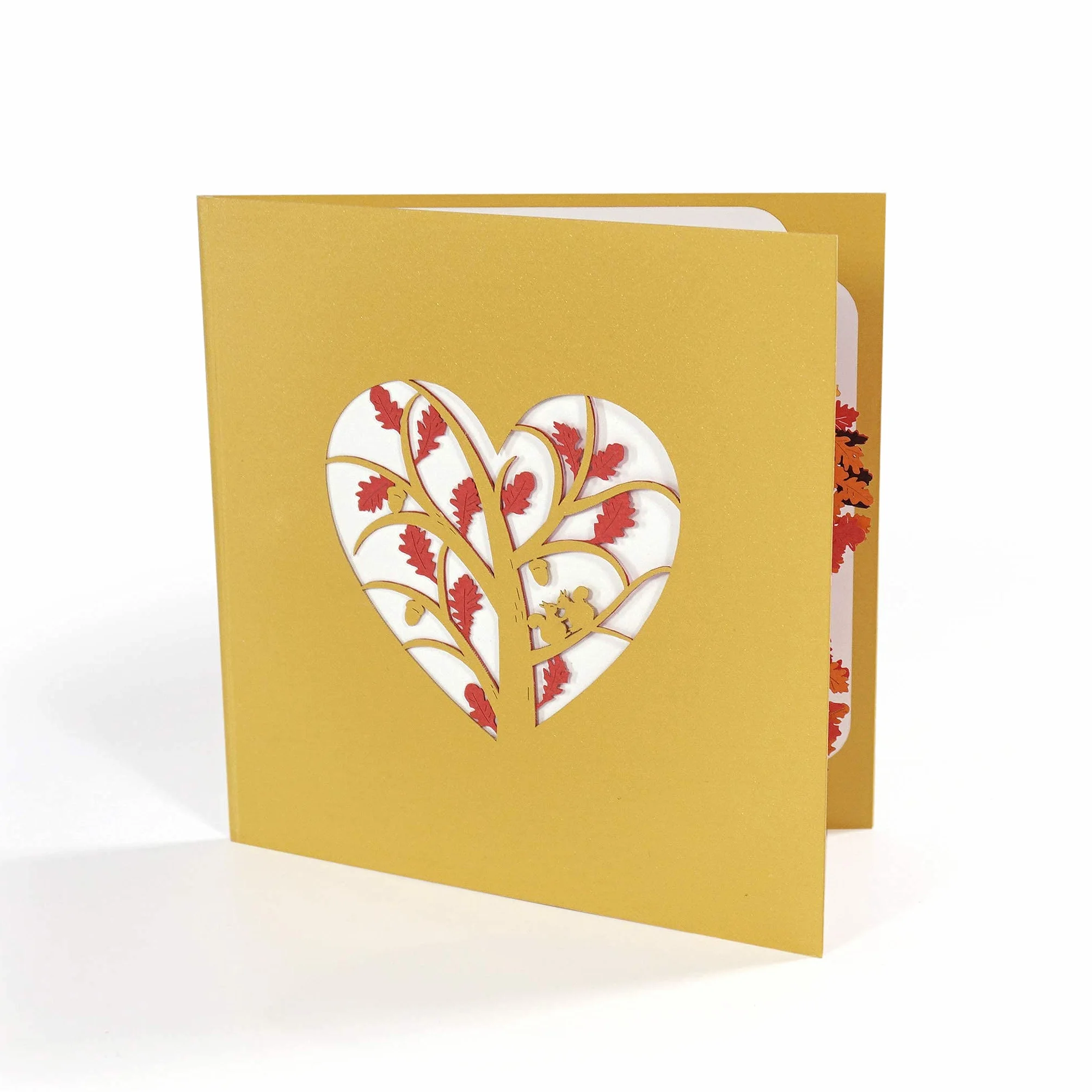 Carte Anniversaire Pop Up 3D Écureuils Arbre Coeur