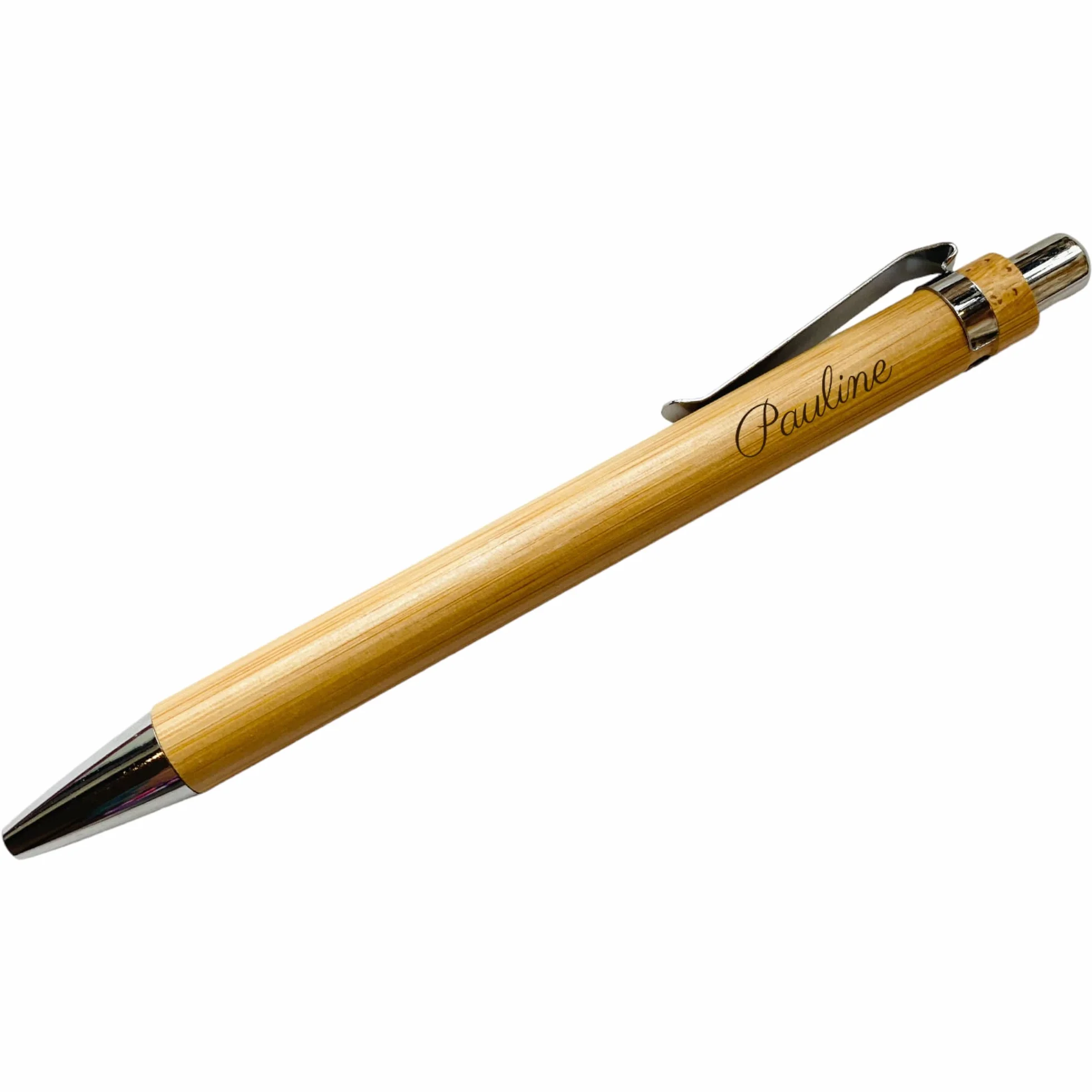 Stylo à bille bambou personnalisé cadeau maitresse mariage témoin fête des pères en bois personnalisable entreprise anniversaire comité
