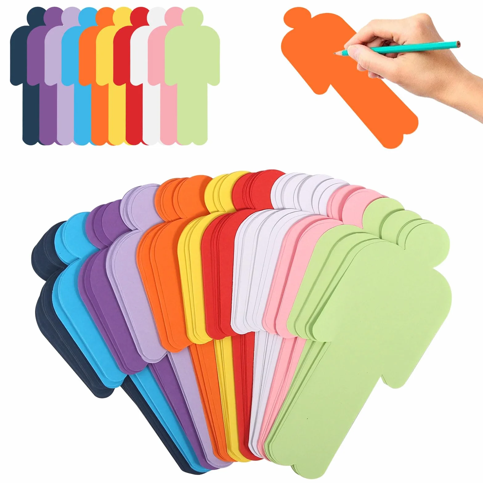 Cartes de Présentation Multicolores 20 x 8 cm 200 Pièces Fiches Vierges 10 Couleurs