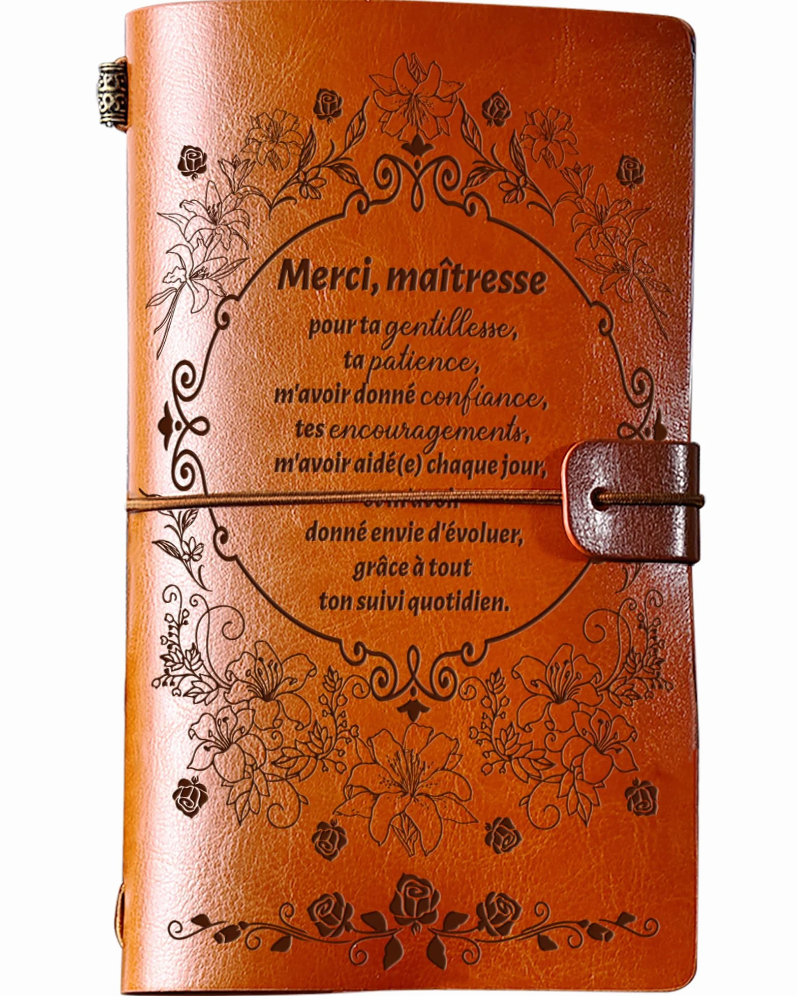 Cadeau Maitresse D'école, Journal de Cuir A6 12x20cm, Idée Cadeau Fin d'Année Noel pour Professeur Institutrice