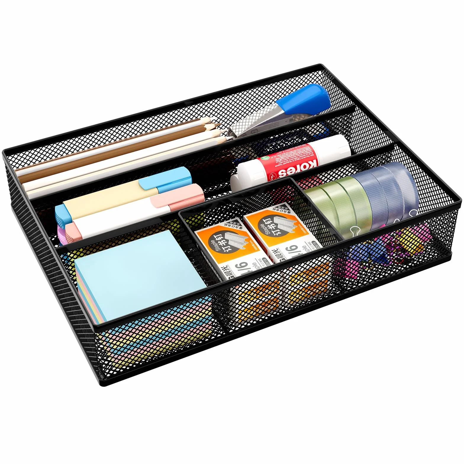 EasyPAG Organiseur de tiroir de bureau en maille Noir