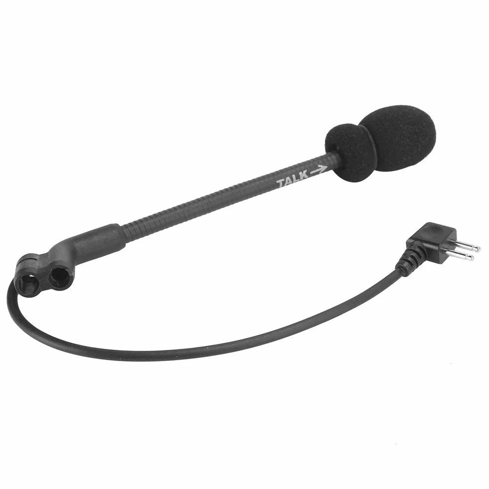 Zerone Microphone Z Tactics Noir 2 Broches Compatible Comtac II H50 Réduction Bruit ABS