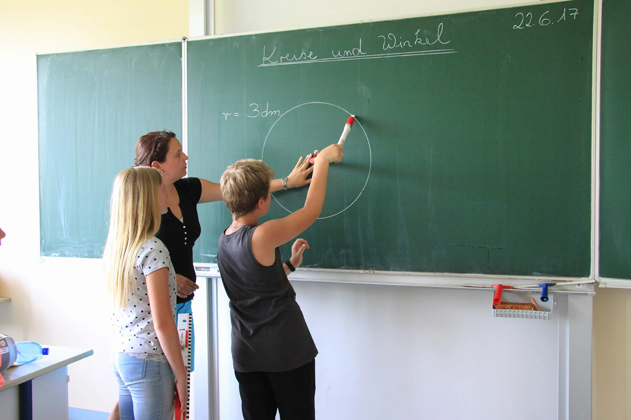 WISSNER AKTIV lernen Compas pour Tableau avec 3 Pieds rotatifs en Plastique Blanc RE-Plastic