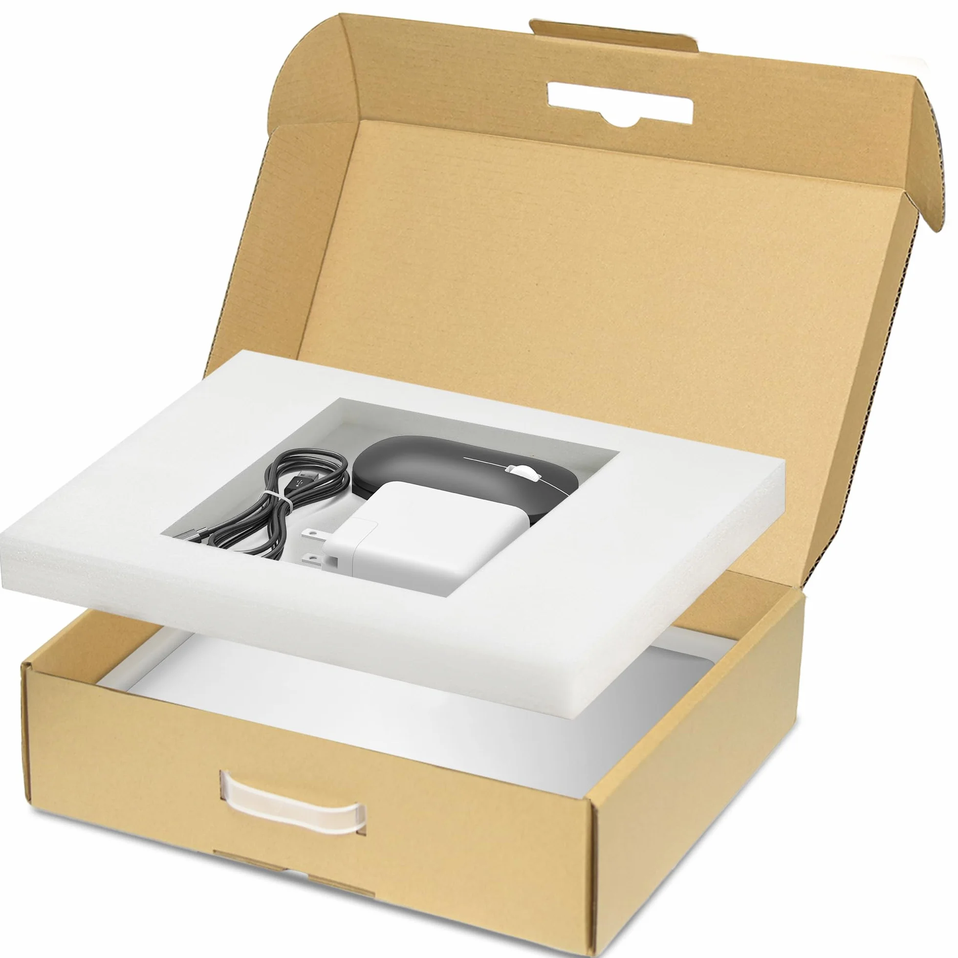 Boîte d'expédition pour ordinateur portable avec mousse de protection jusqu'à 17 pouces (43 cm)