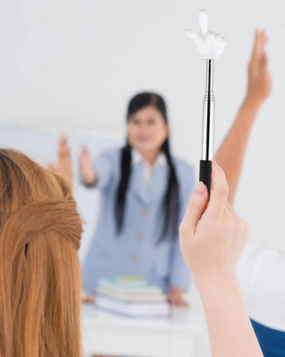 Pointeurs télescopiques pour enseignant, mini stylo d'enseignement, pointeur de doigt rétractable pour présentations et tableaux blancs