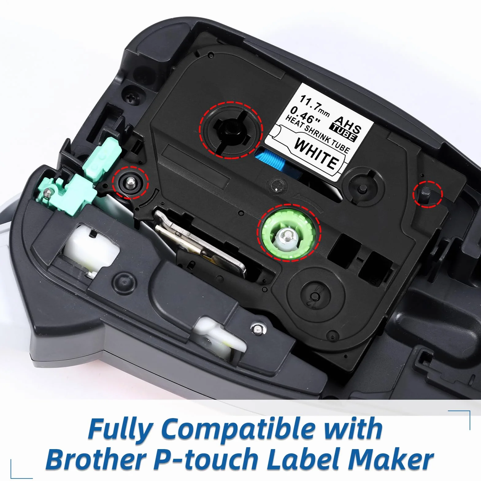MarkField Gaine Thermo-Rétractable HSe-231 11.7mm Noir sur Blanc Compatible Brother P-touch