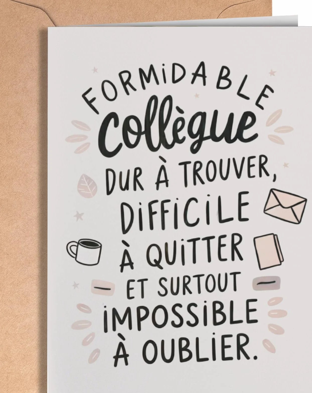 Carte d'Adieu Collègue - Départ Nouvel Emploi - Au Revoir Ami - Bonne Chance Aventure
