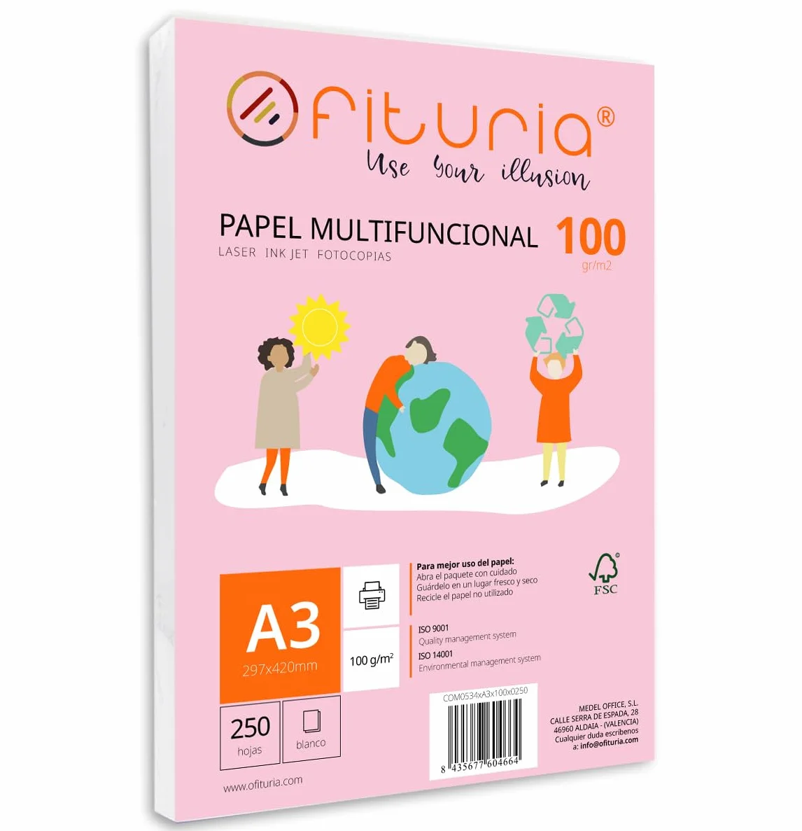 Papier A3 100 g 250 feuilles blanches multifonctionnel pour imprimantes laser jet d'encre photocopieuses Ofituria