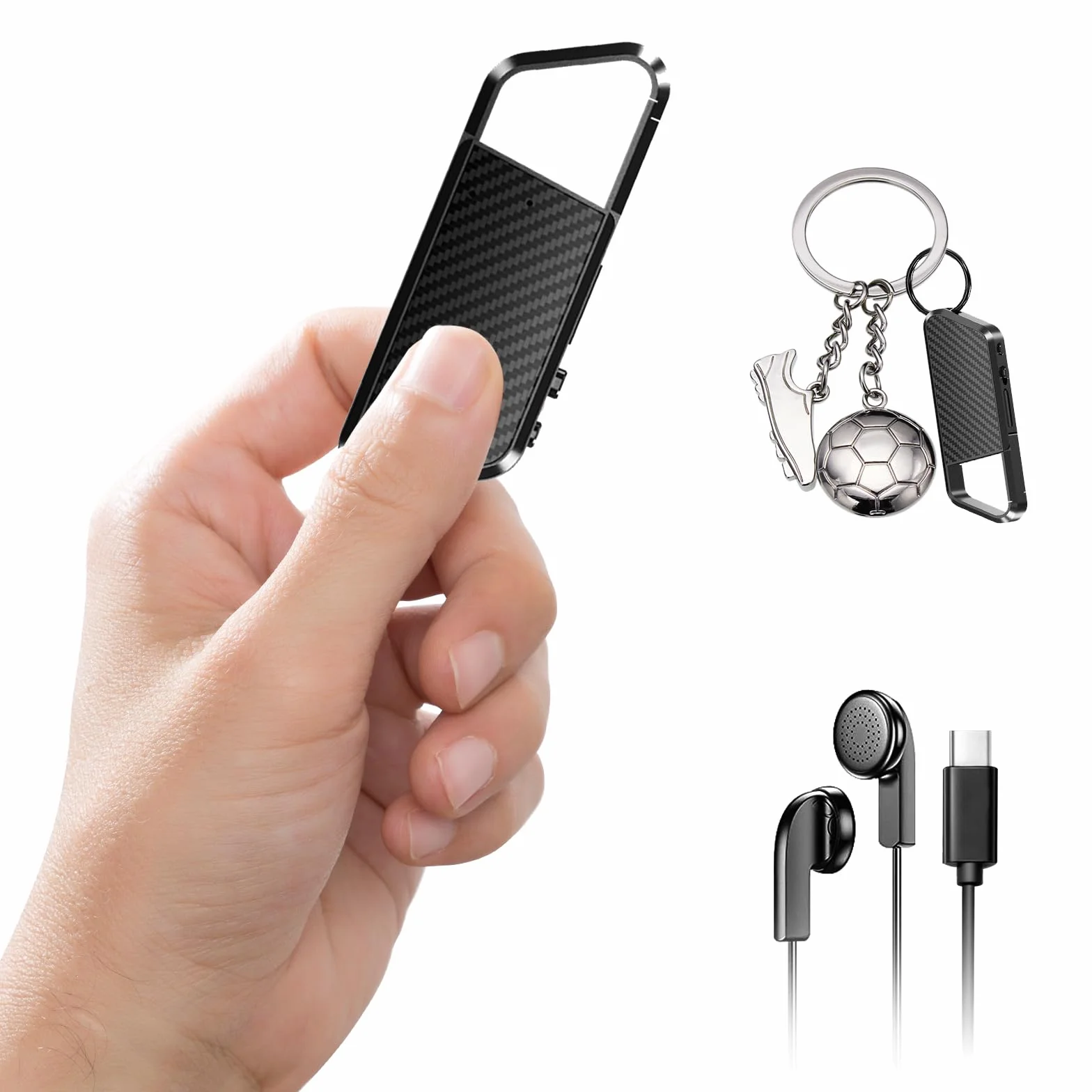 Enregistreur Vocal 72 Go avec Reconnaissance Vocale, DSP5.0 OTG, 6800h d'enregistrement continu