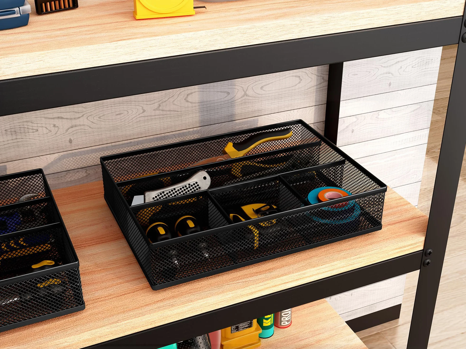 EasyPAG Organiseur de tiroir de bureau en maille Noir