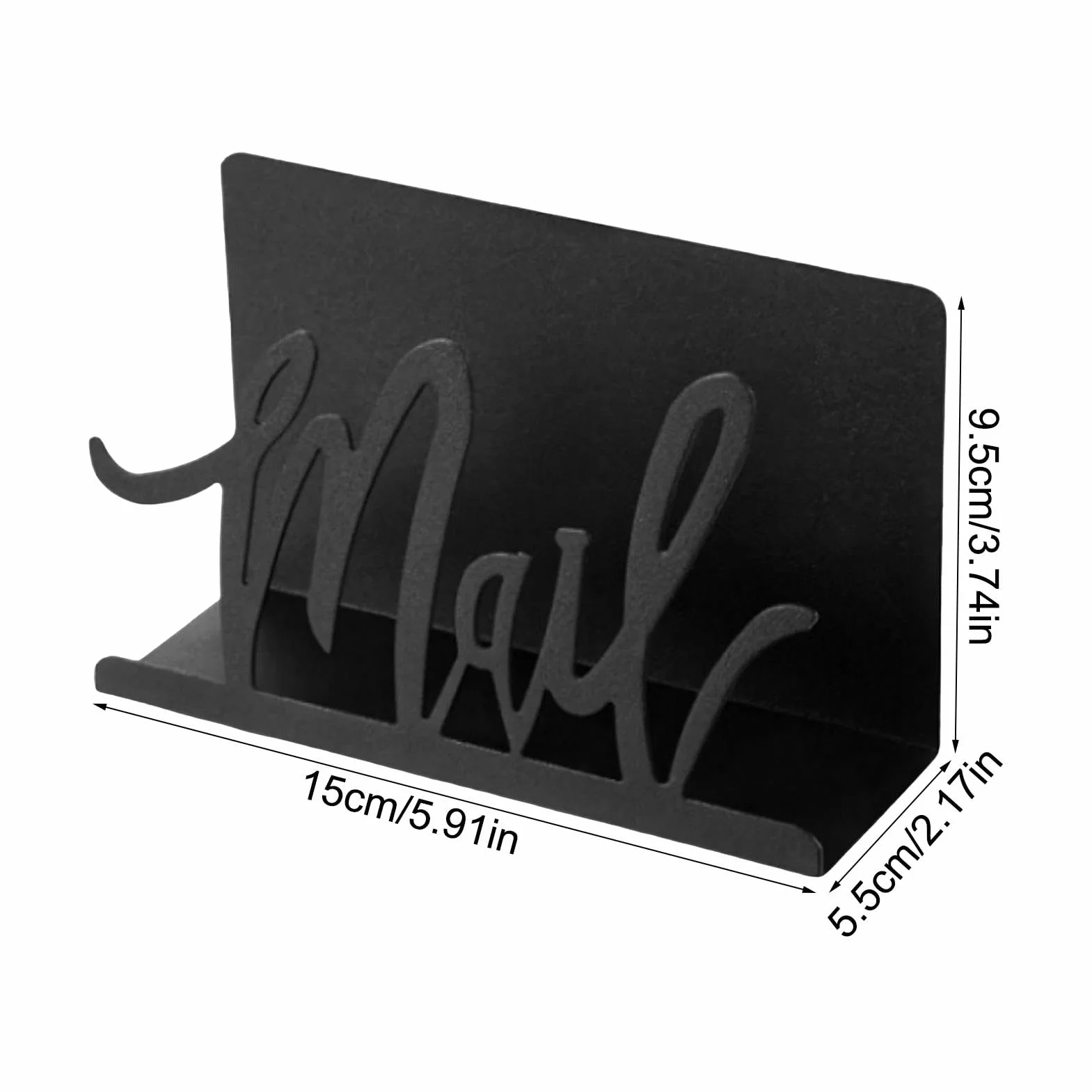 Organisateur de courrier métal noir pour maison, bureau, porte-lettres mural
