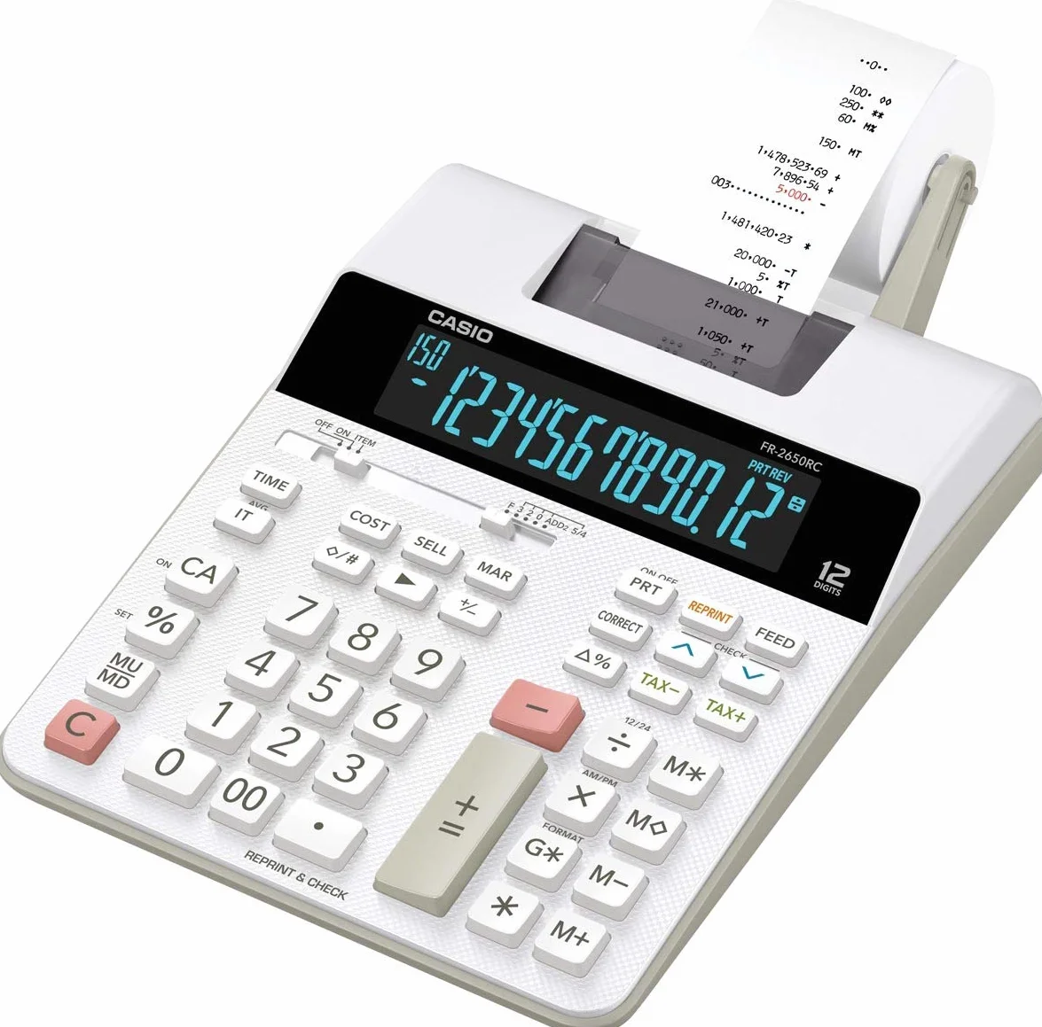 Casio FR 2650 RC Calculatrice imprimante Blanc