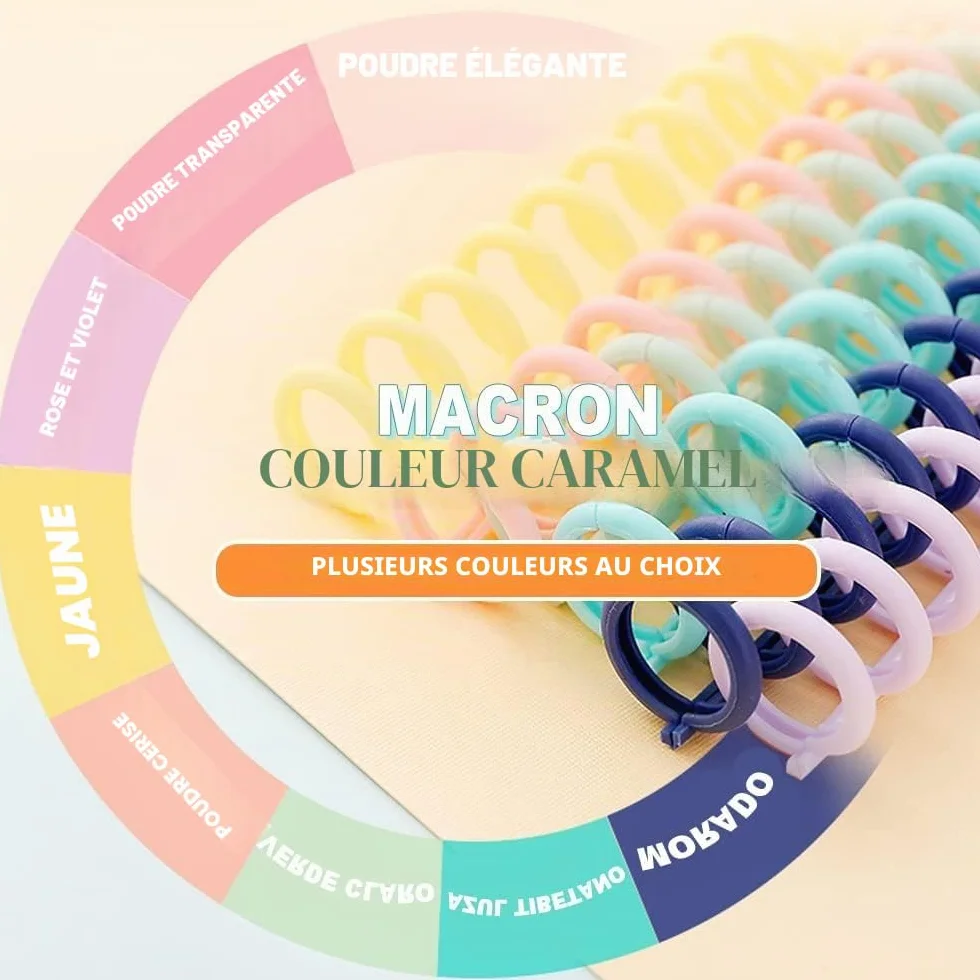 Voarge Lot de 10 Classeurs Plastique 30 Trous avec Anneaux Reliure, 85 Feuilles, 12 mm