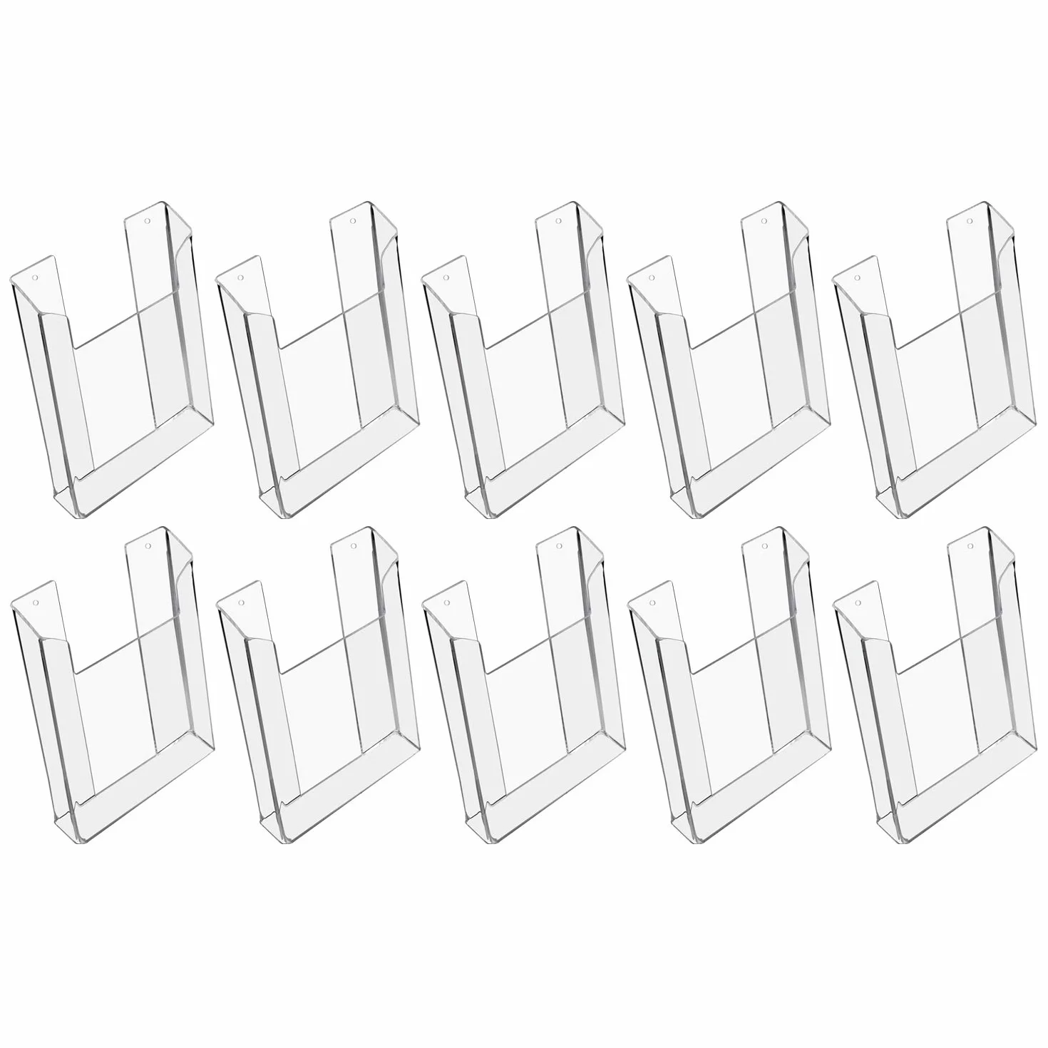 Porte-brochures muraux en acrylique Transparent Format A5 Lot de 10