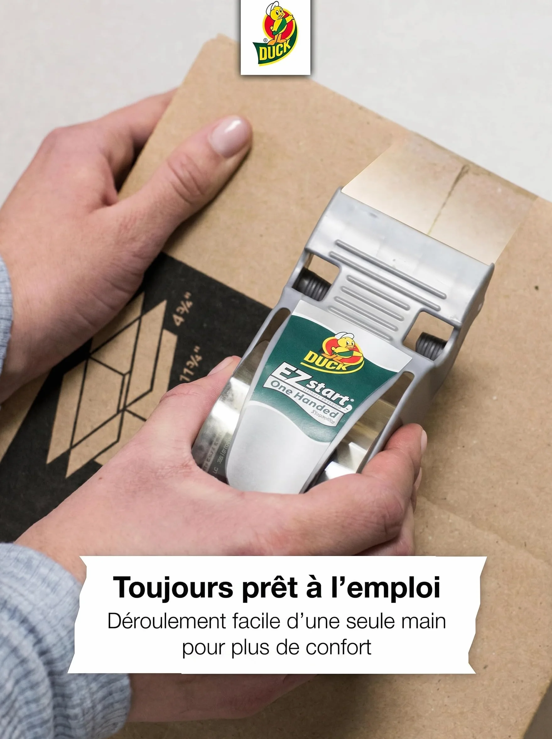 DUCK Easy Start 120-00 Ruban d'emballage transparent 48mm x 45m