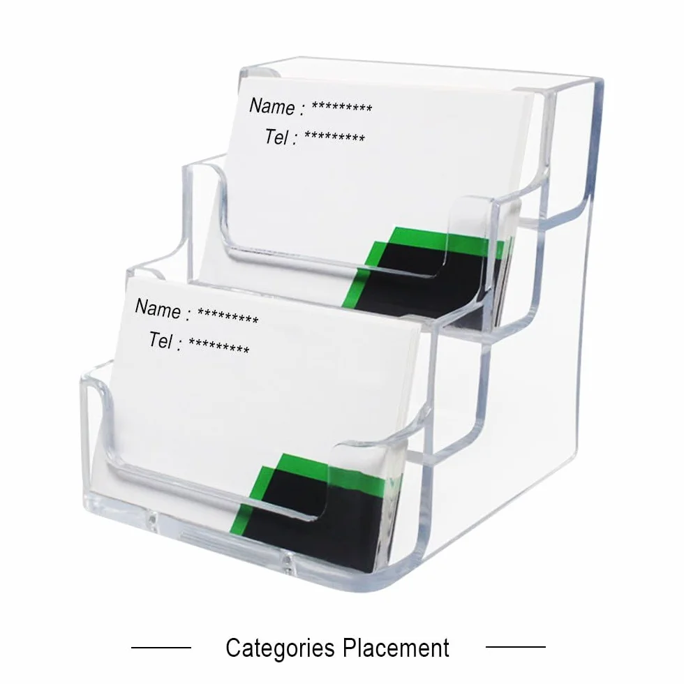 Présentoir de Carte de Visite Acrylique Transparent, Support pour 160 Cartes, Lot de 2
