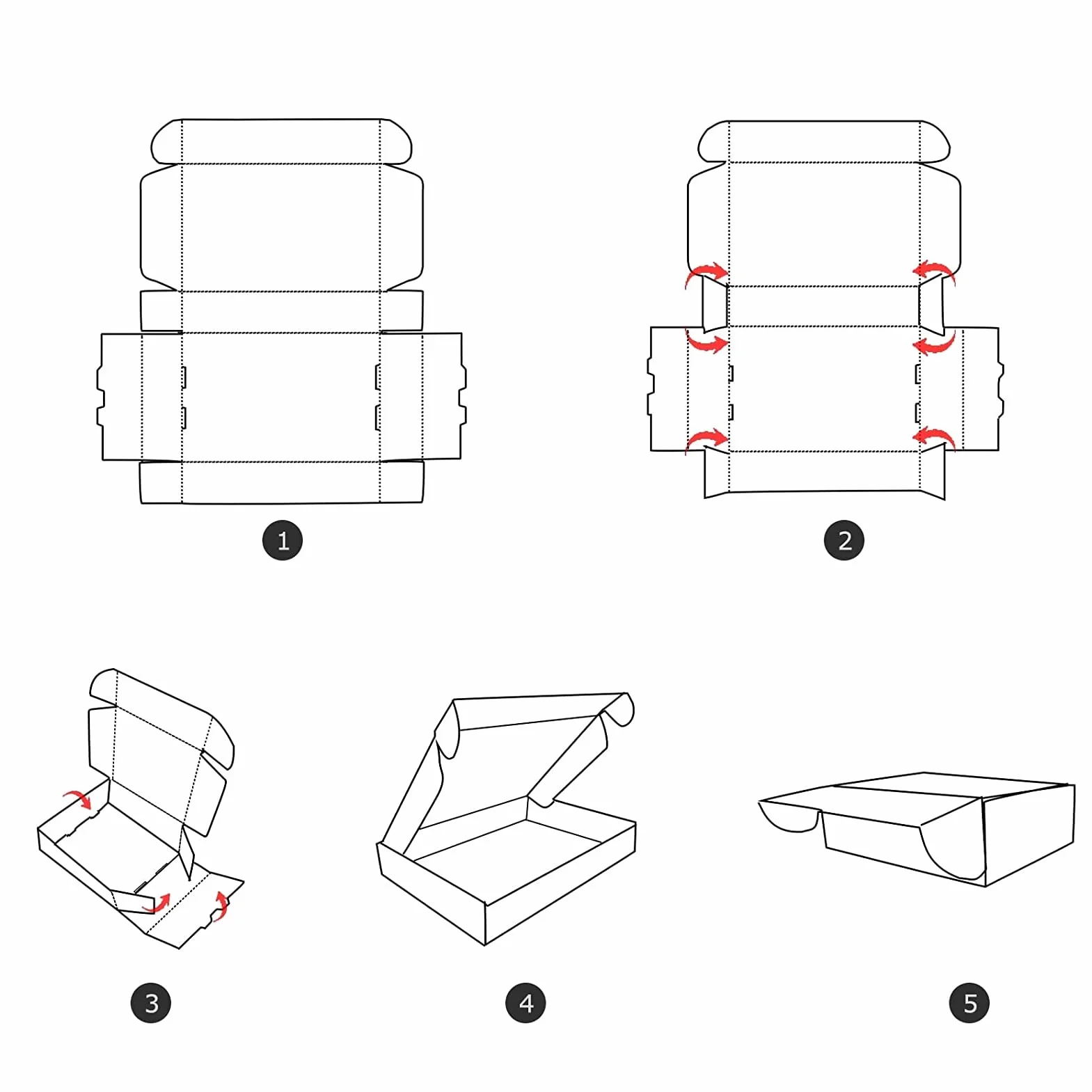 HORLIMER Carton Emballage 305x229x102 mm Lot de 20 Boîte d'Expédition Blanc