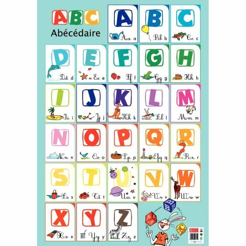 Poster pédagogique Abécédaire BOUCHUT 52 x 76 cm